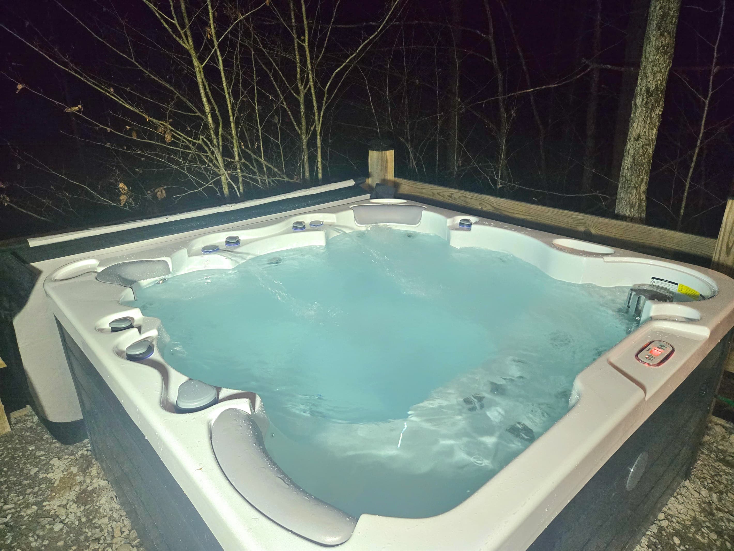 Private Hot Tub in the backyard  - Serhii Chalet Pocono