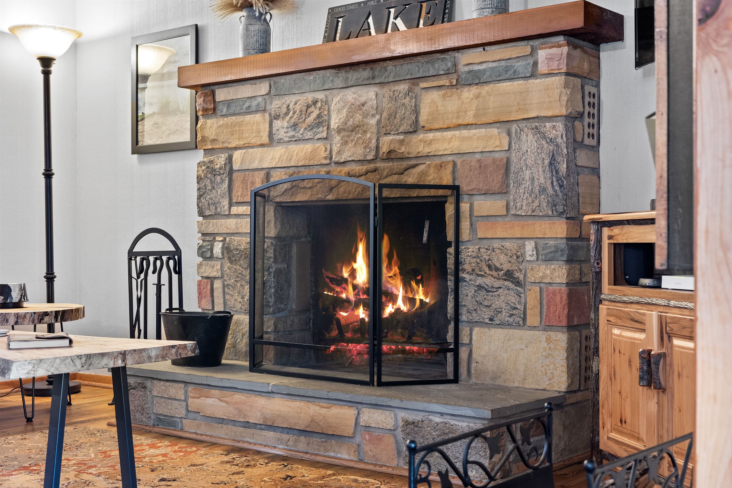 Fireplace in living room
