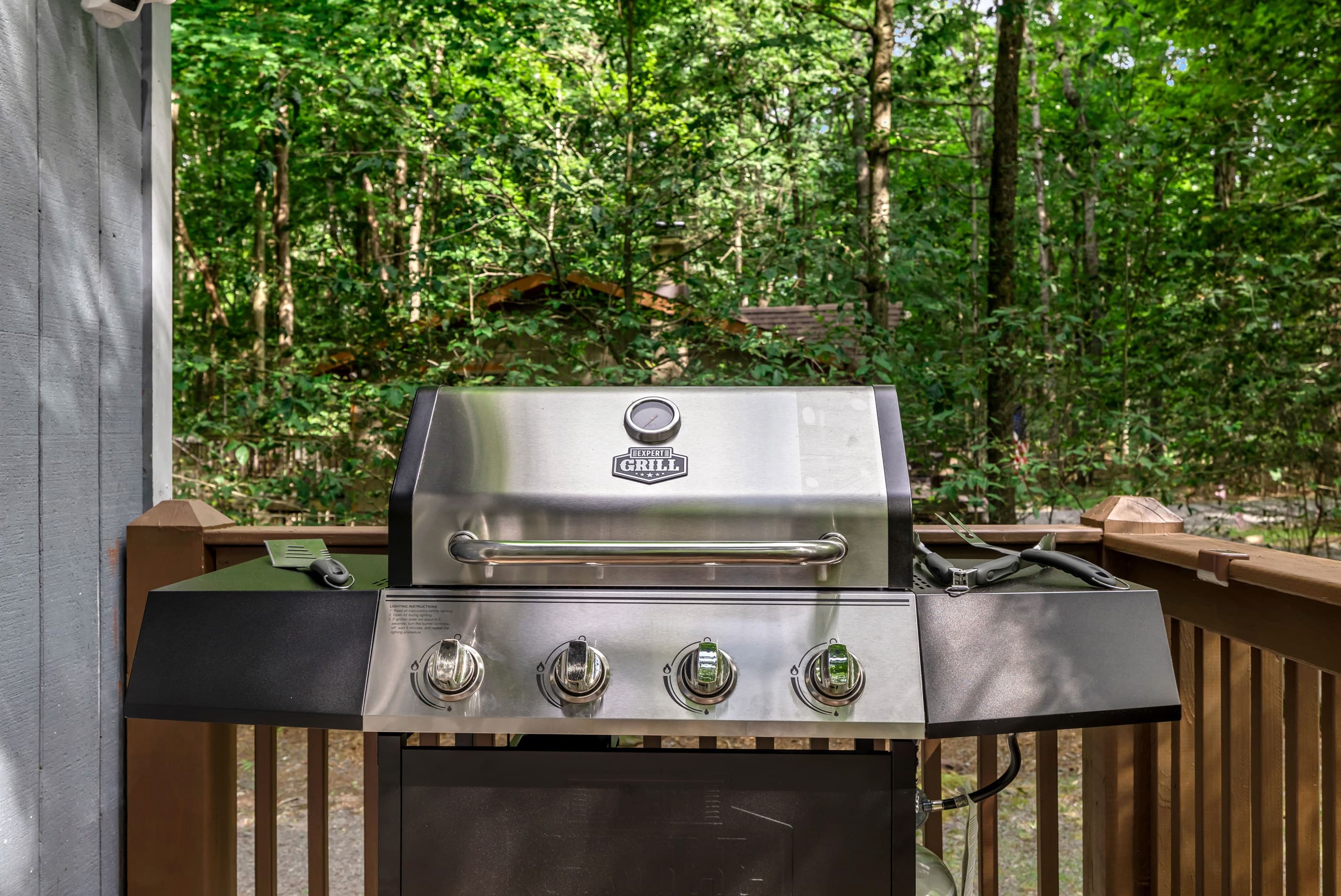 Deck with outdoor table, BBQ and seating