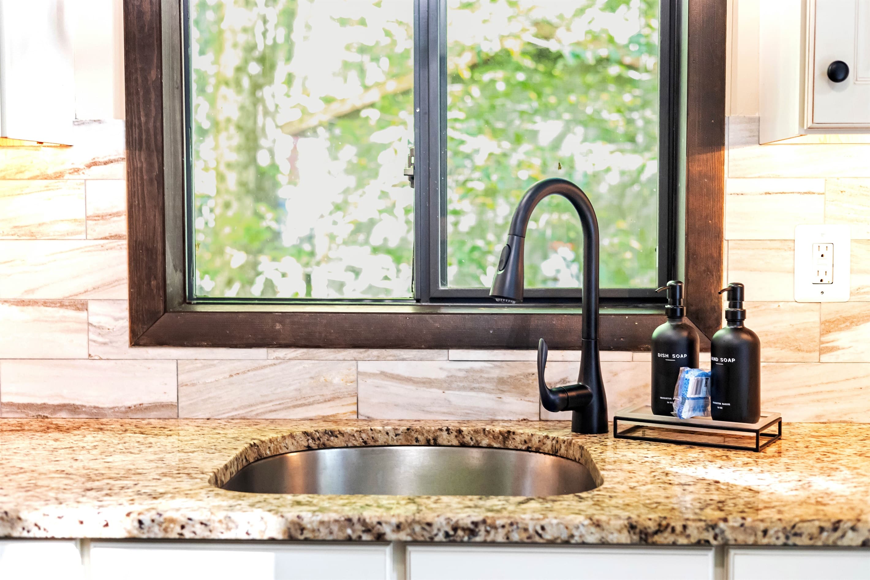 Modern kitchen with drop in sink