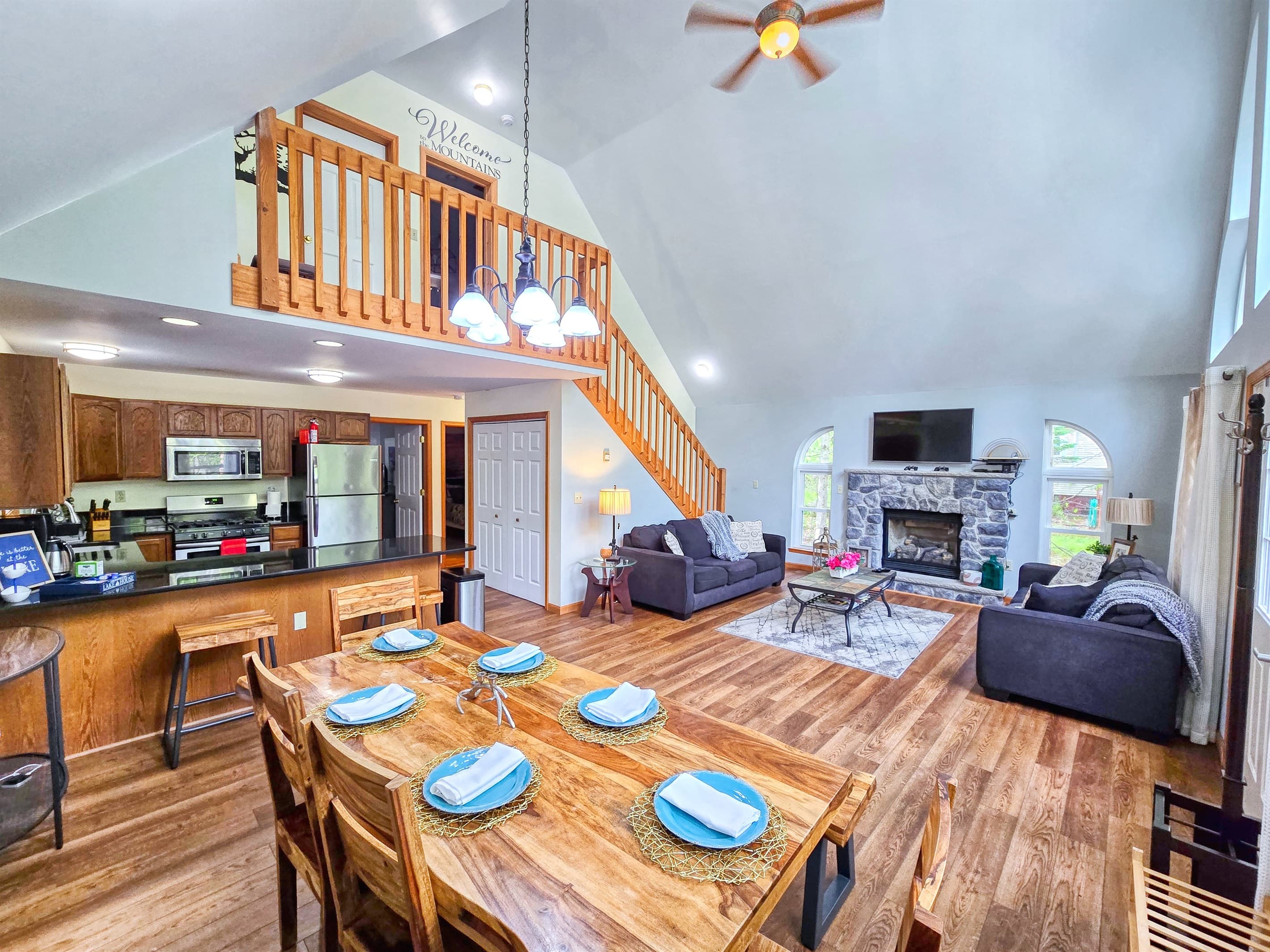 Living room with propane fireplace