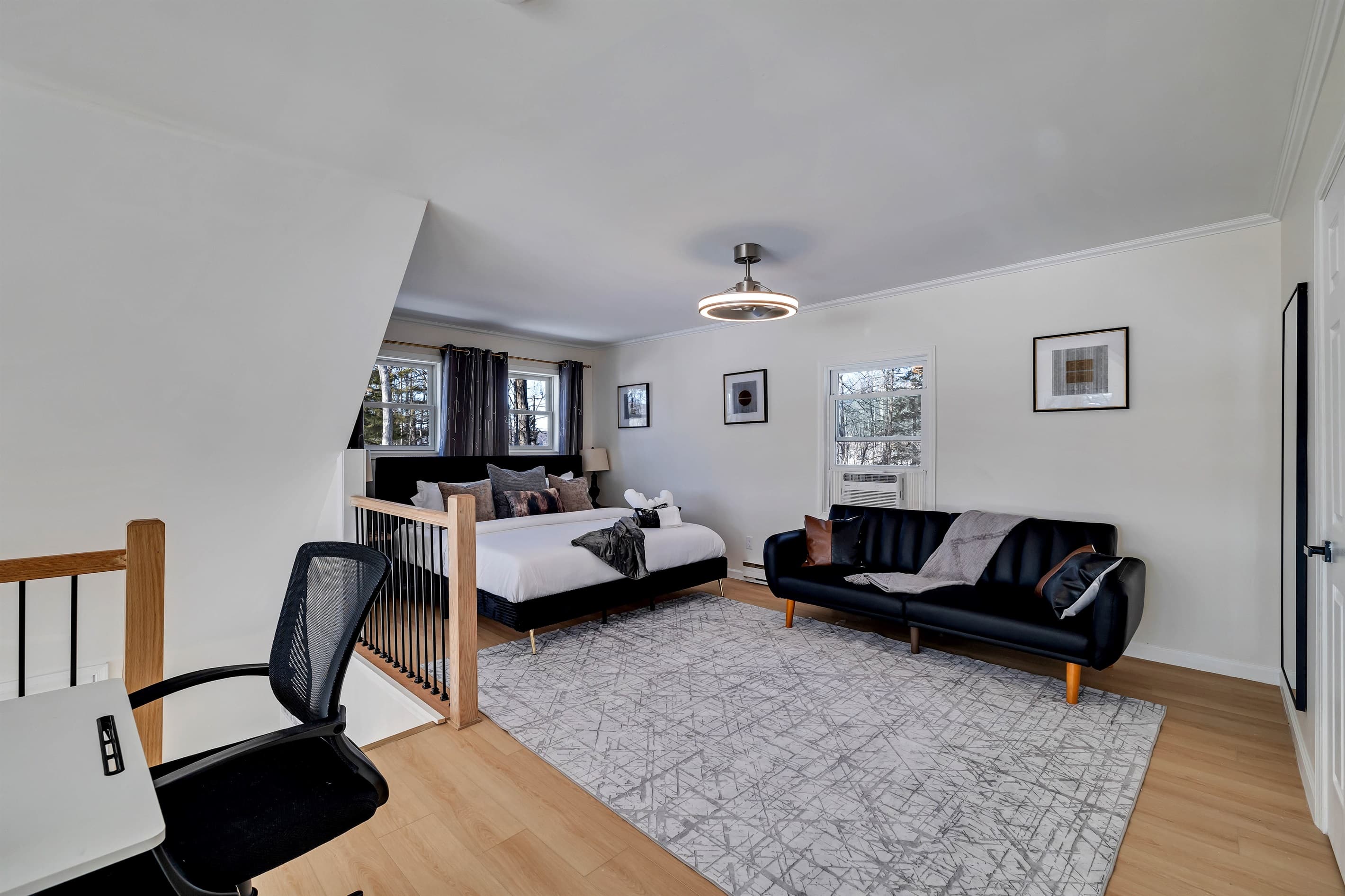 Loft bedroom with king bed