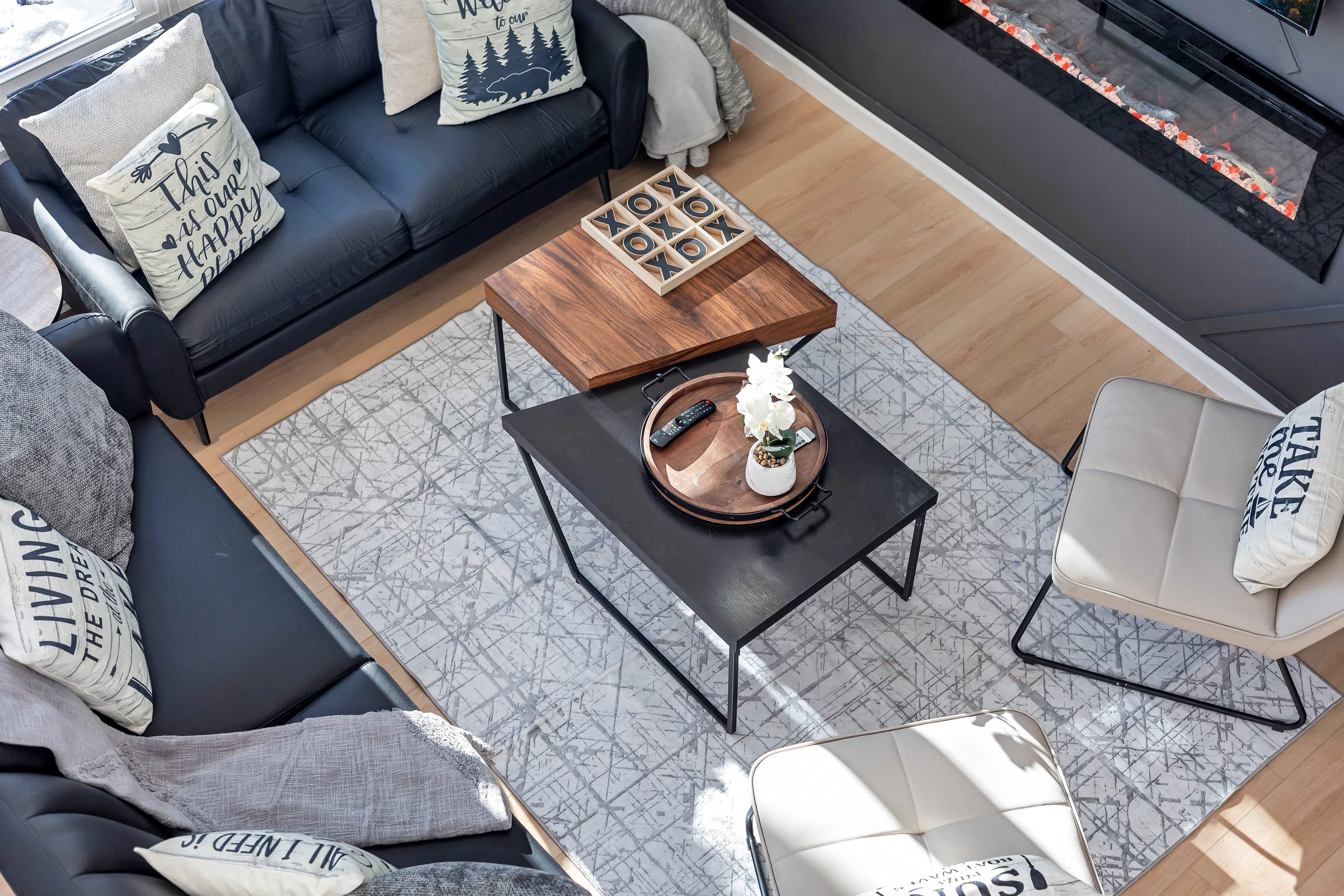 Living room with seating and Smart TV