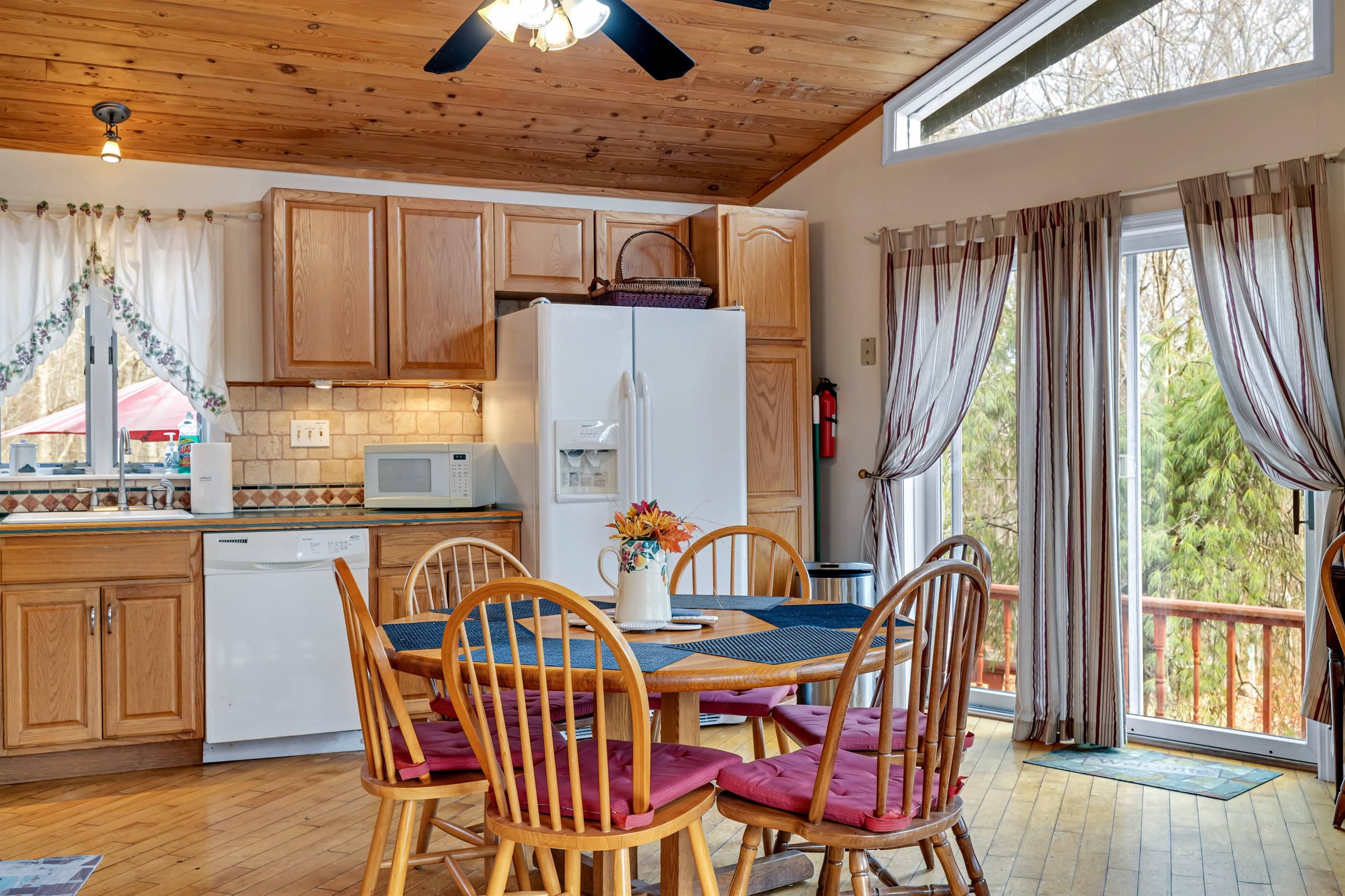 Dining area with table and seating