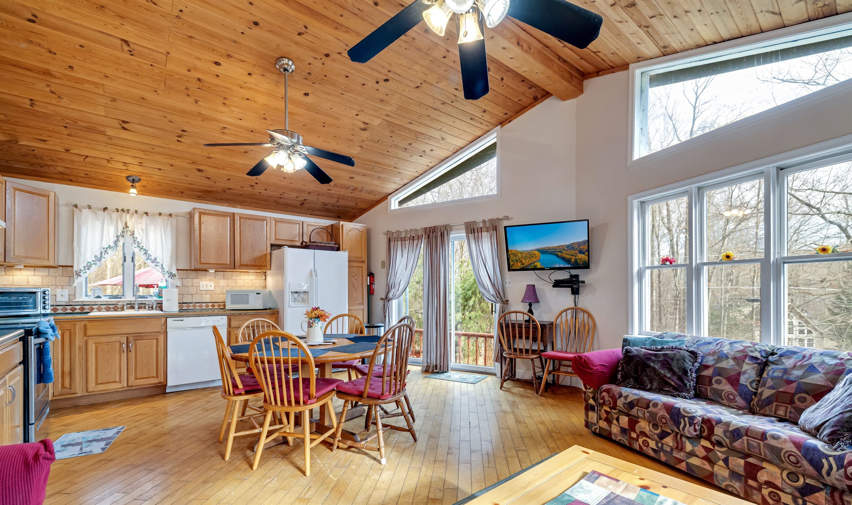 Dining area with table and seating