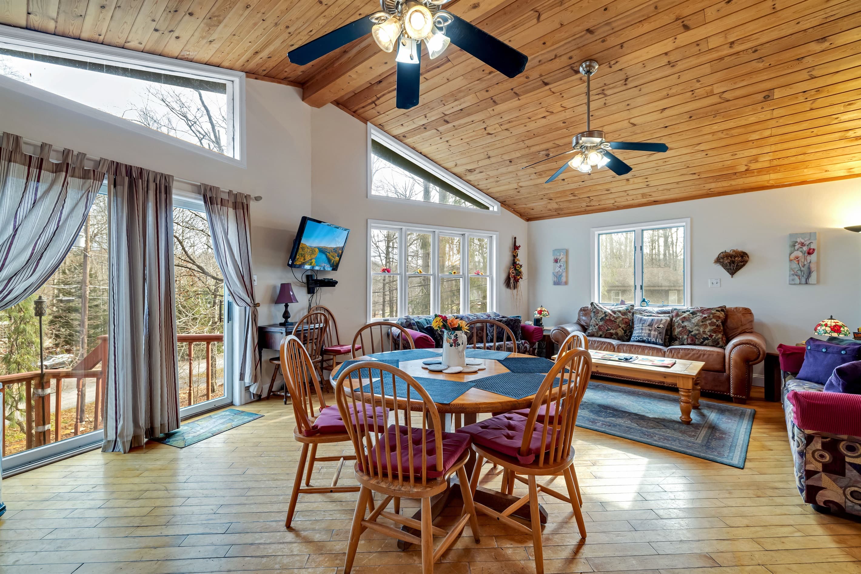 Dining area with table and seating