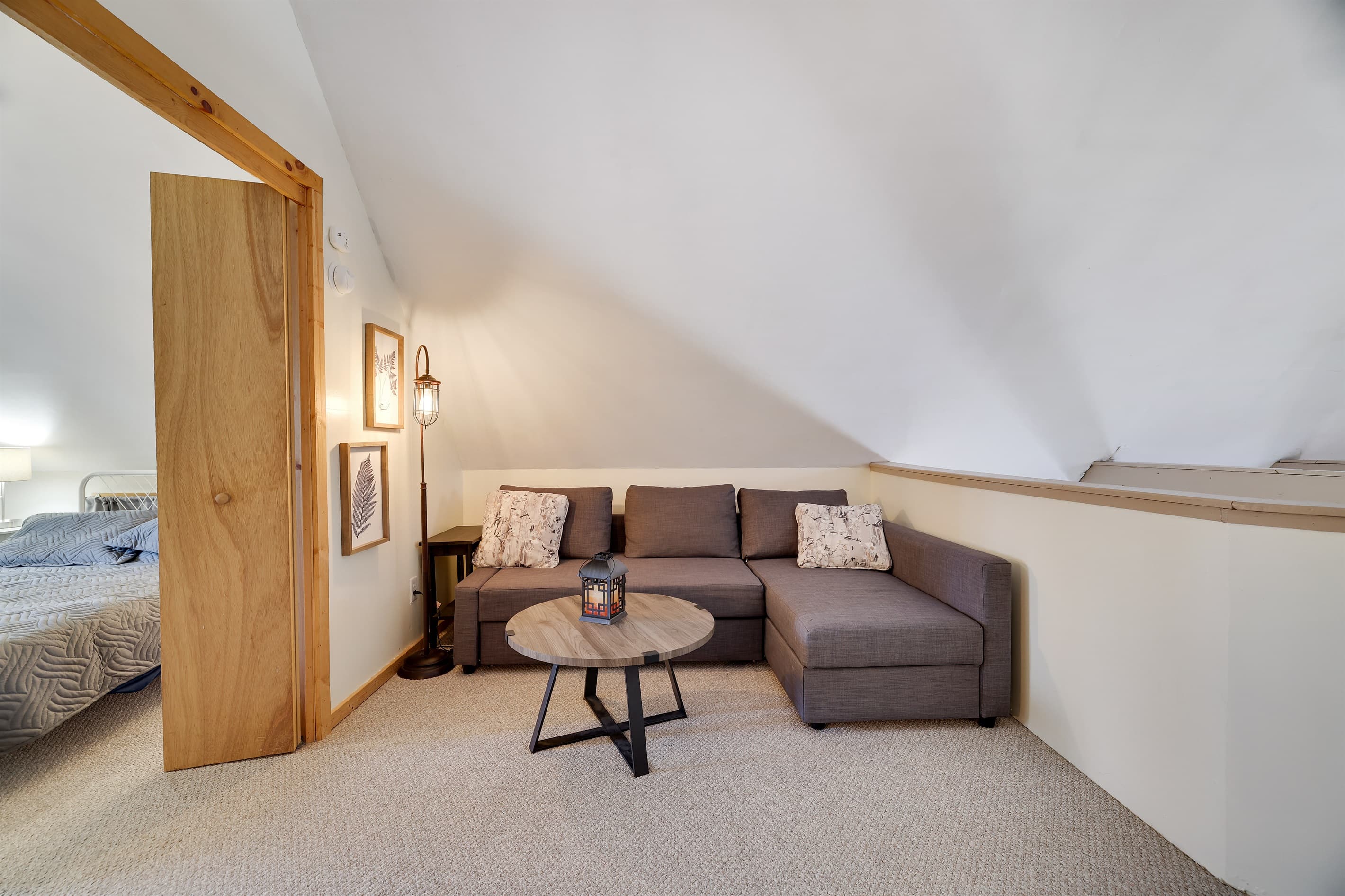 You can relax at the loft, couch turns into queen size bed.