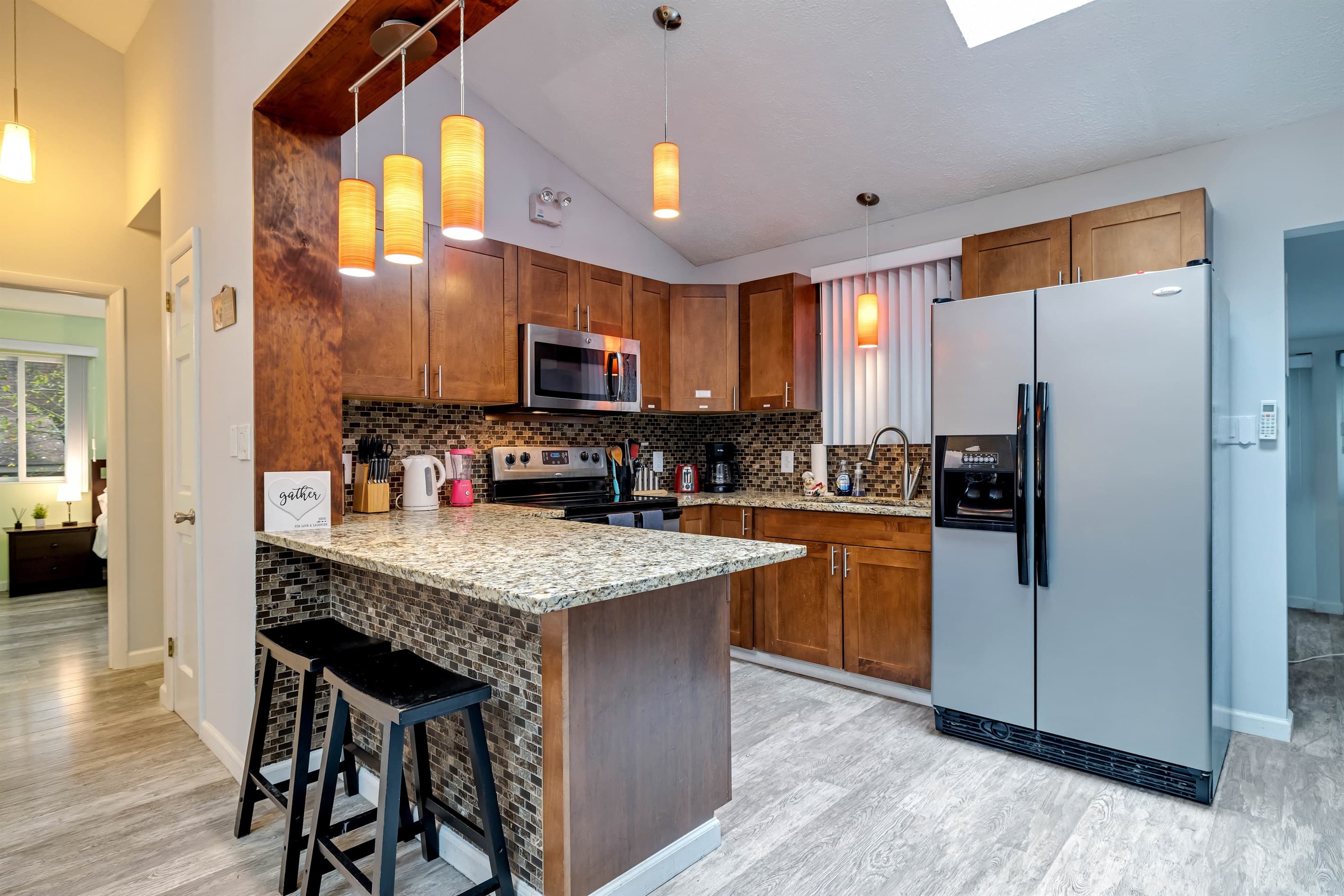 Cook up a meal in the fully equipped kitchen, perfect for all your dining needs.