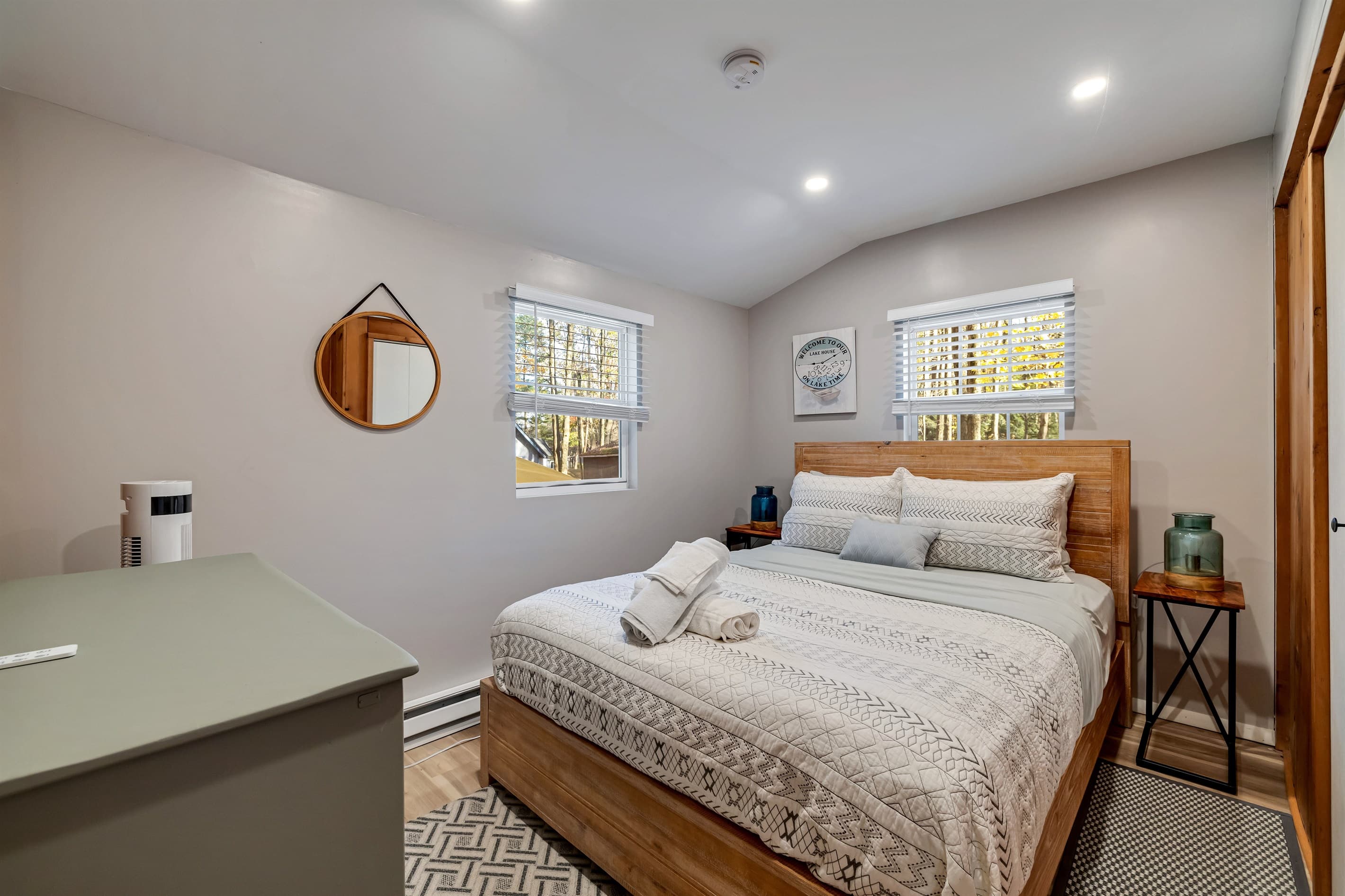 Bedroom featuring a comfortable bed and inviting decor, providing a peaceful retreat for a restful night’s sleep during your stay
