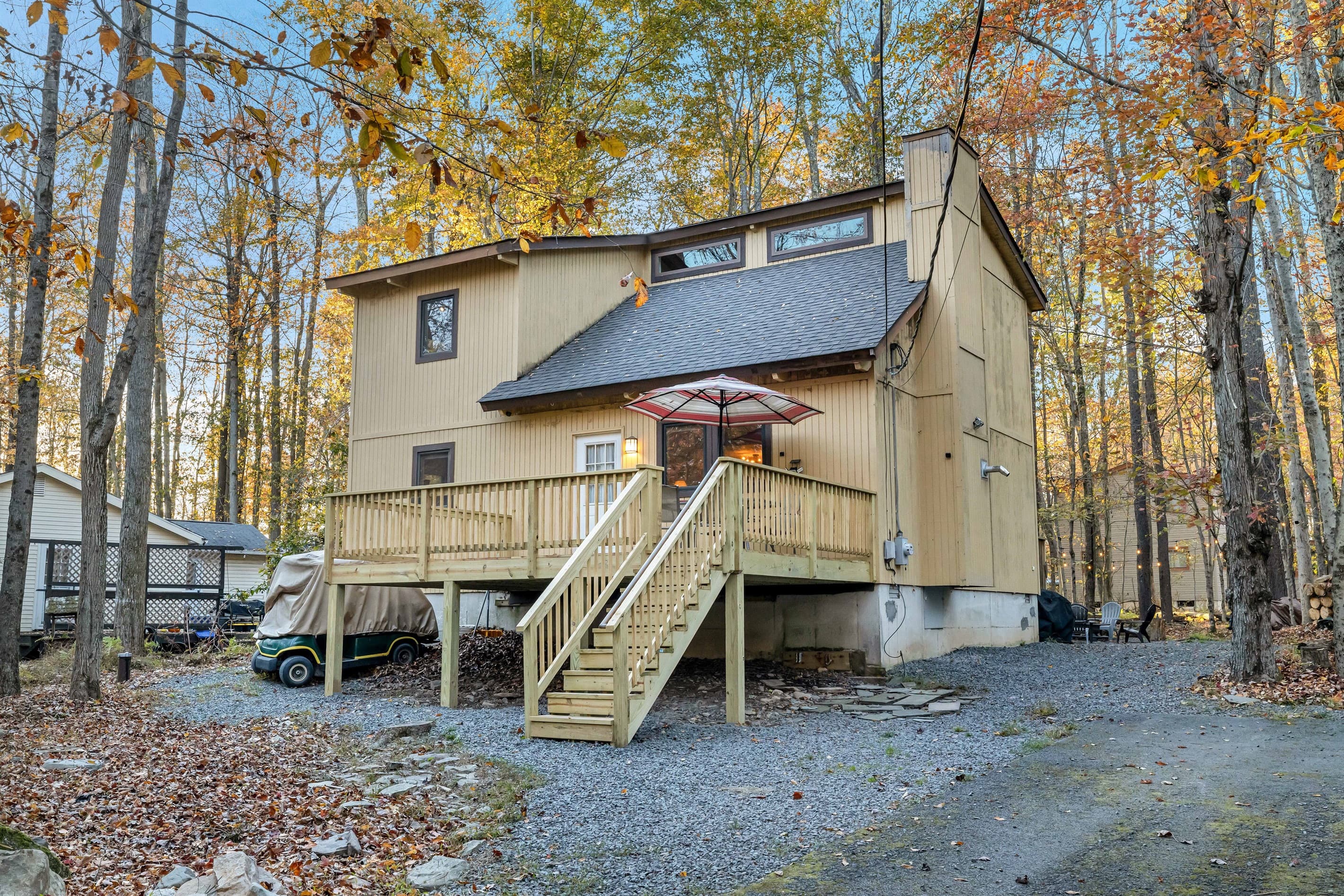 Exterior view of the house from the driveway