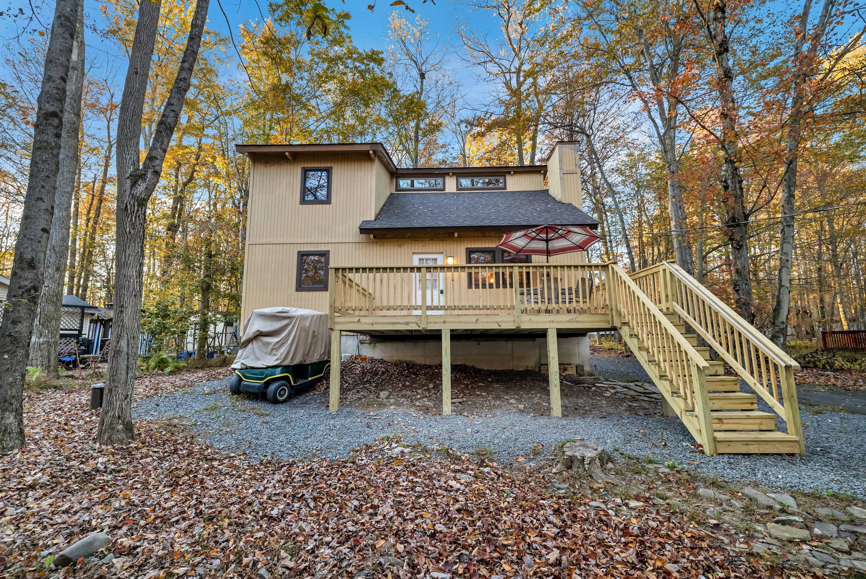 Exterior view of the house from the driveway