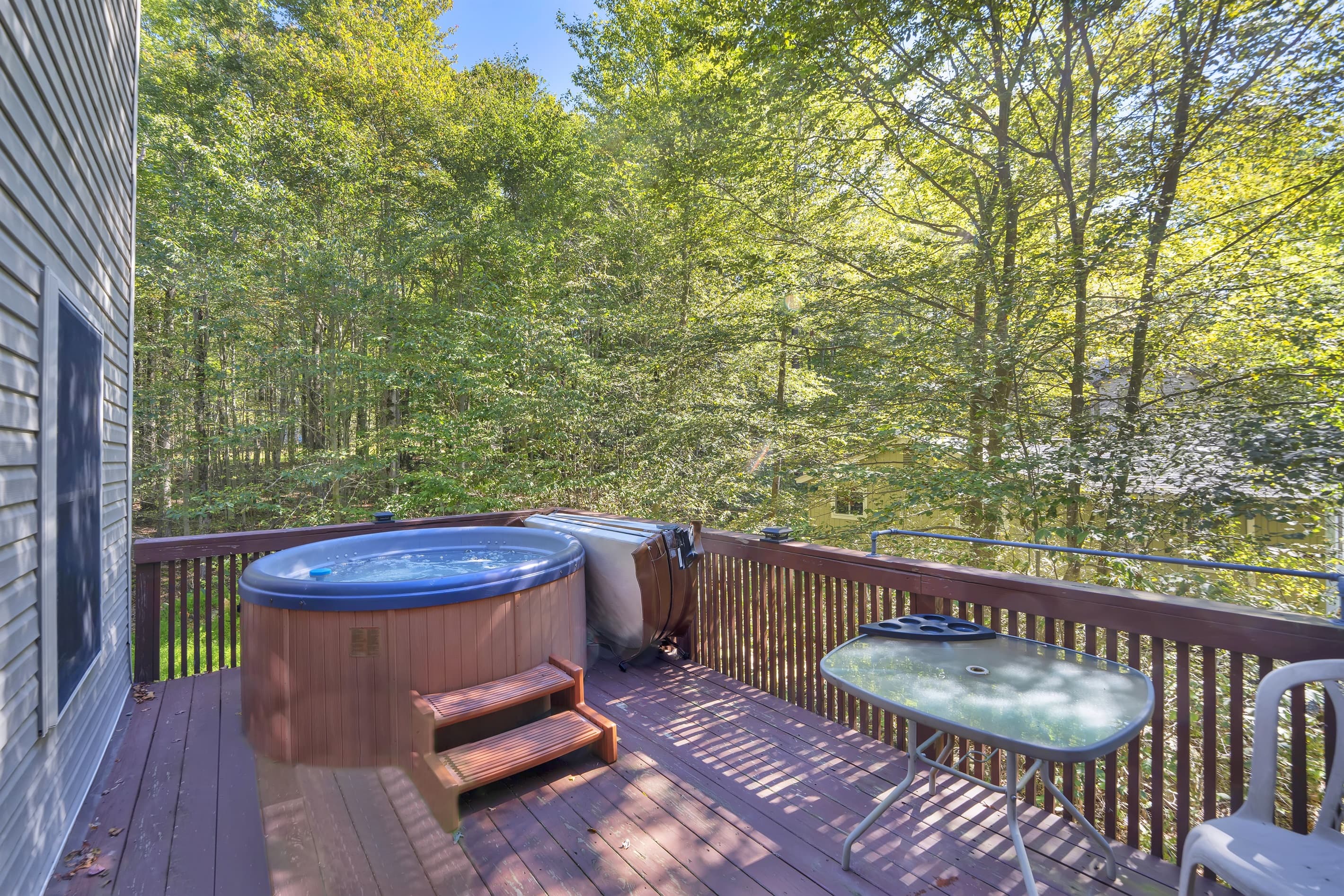 Deck with hot tub