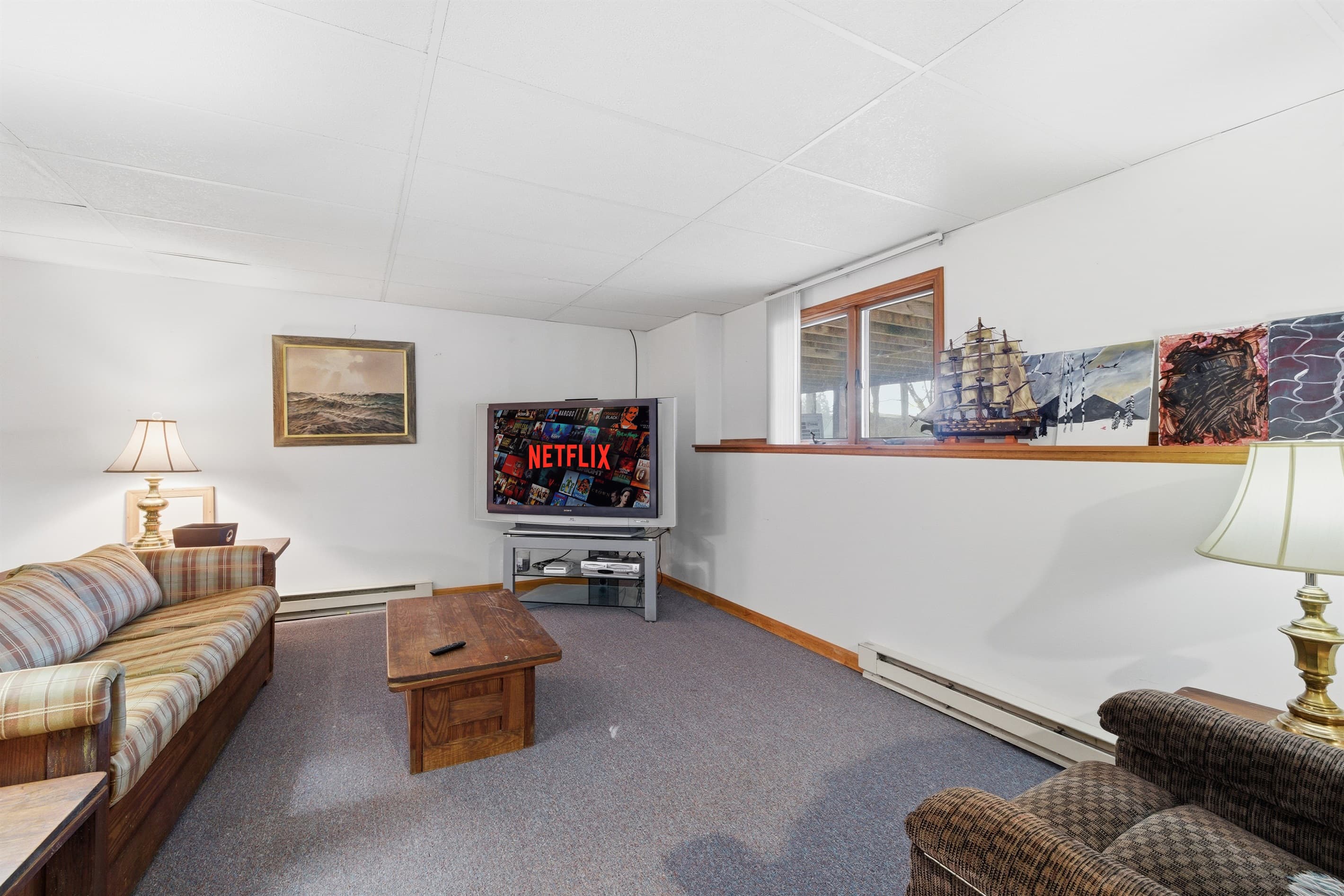Family room with TV
