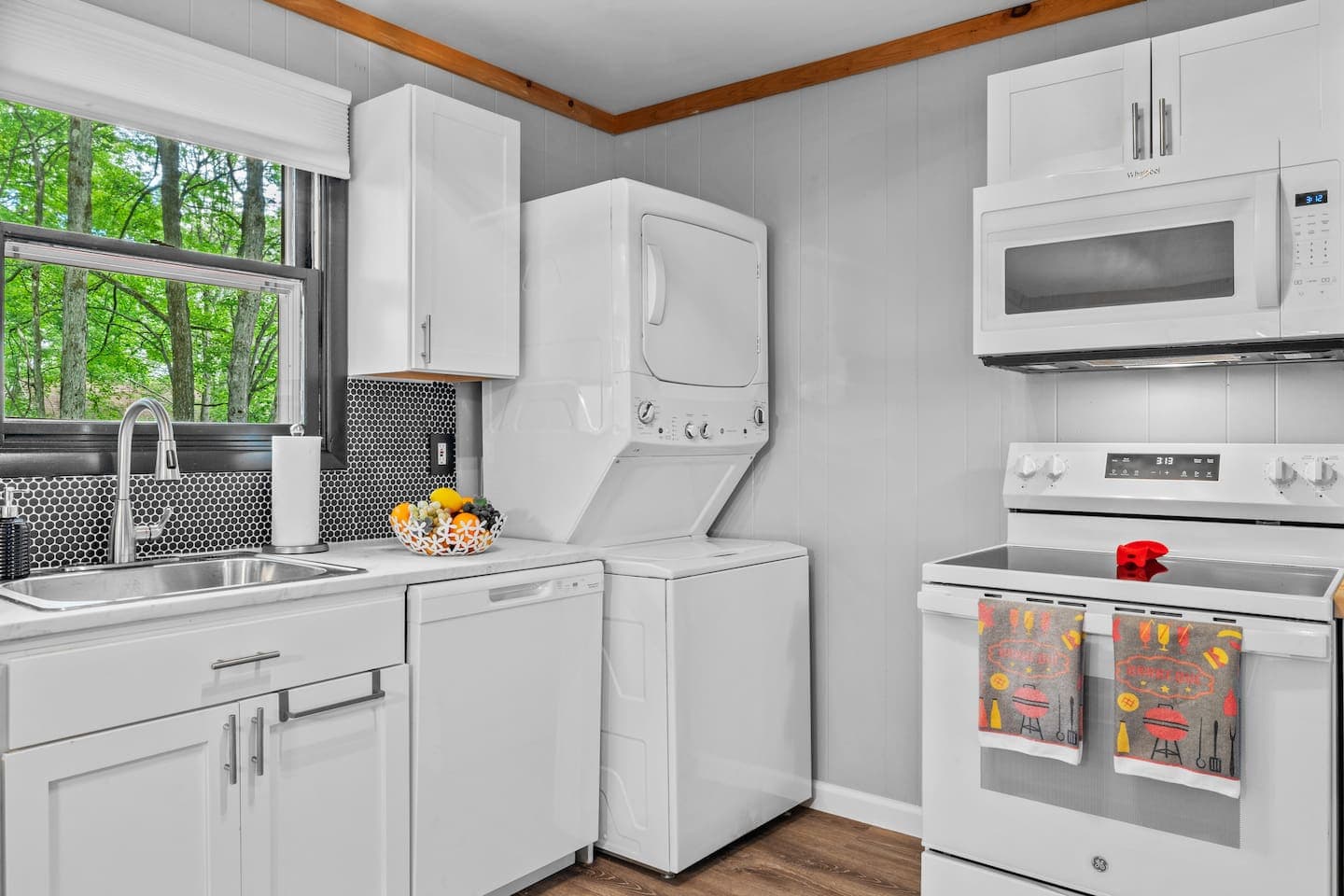 Washer and Dryer in the kitchen