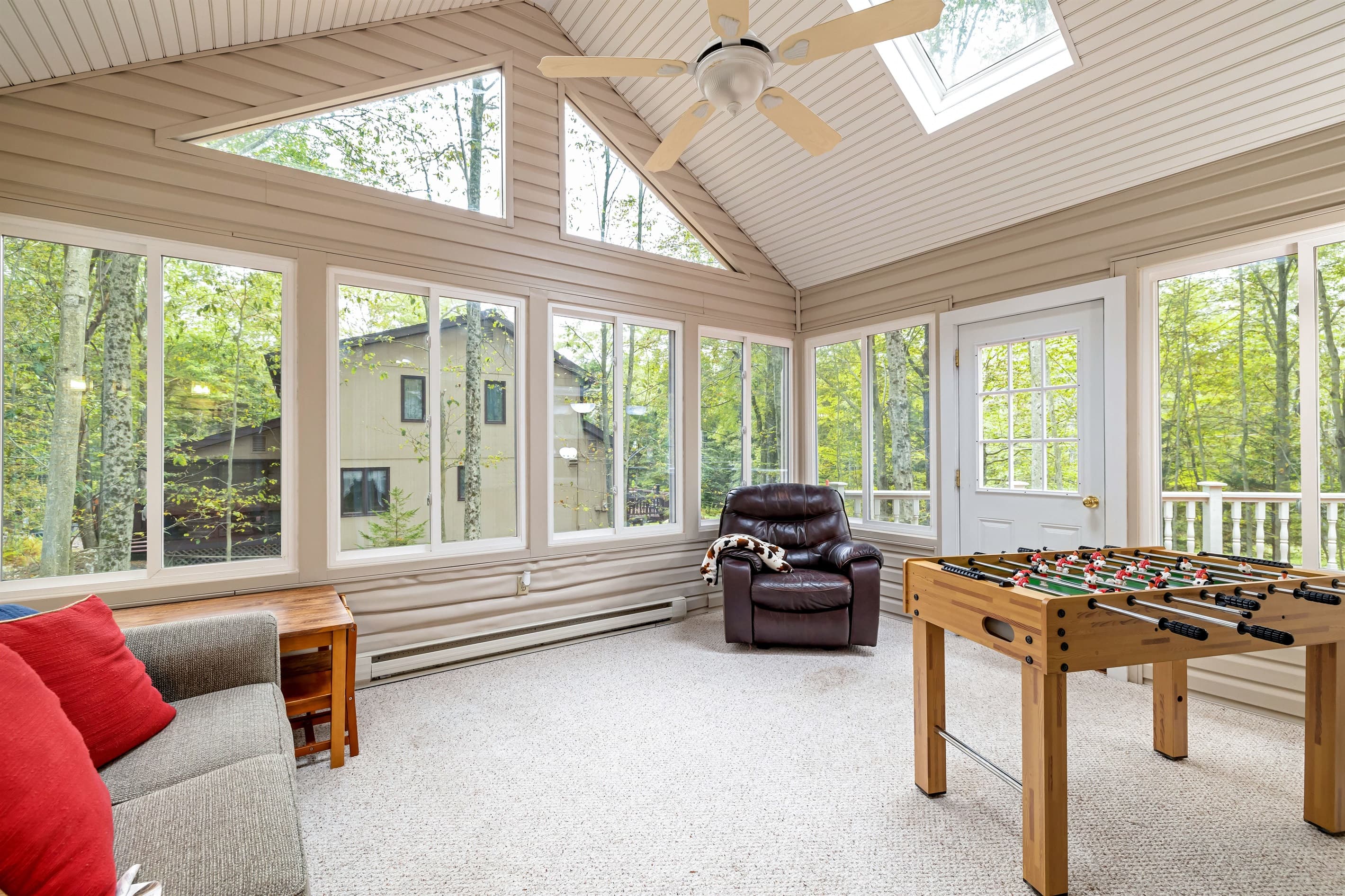 Sunroom with foosball and board games. Or just sit and relax!
