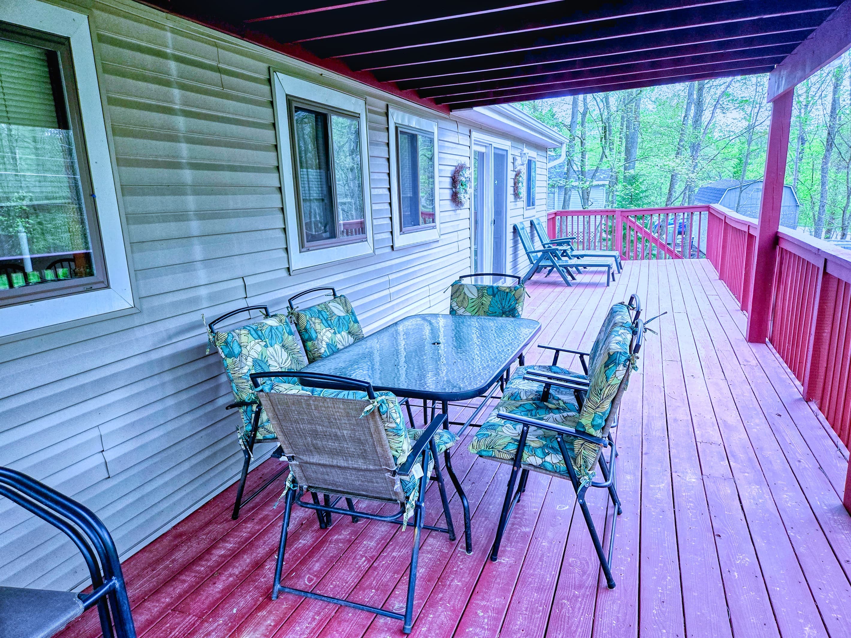 Deck with table and seating