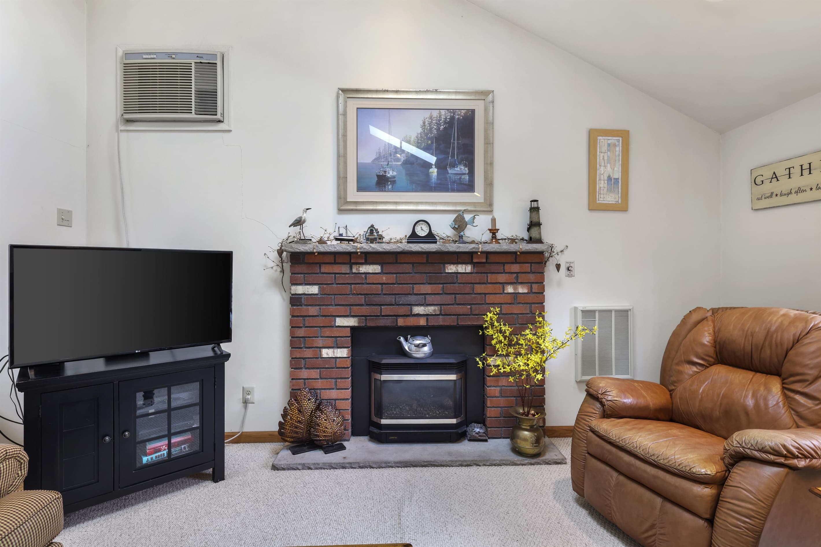 Fireplace and tv