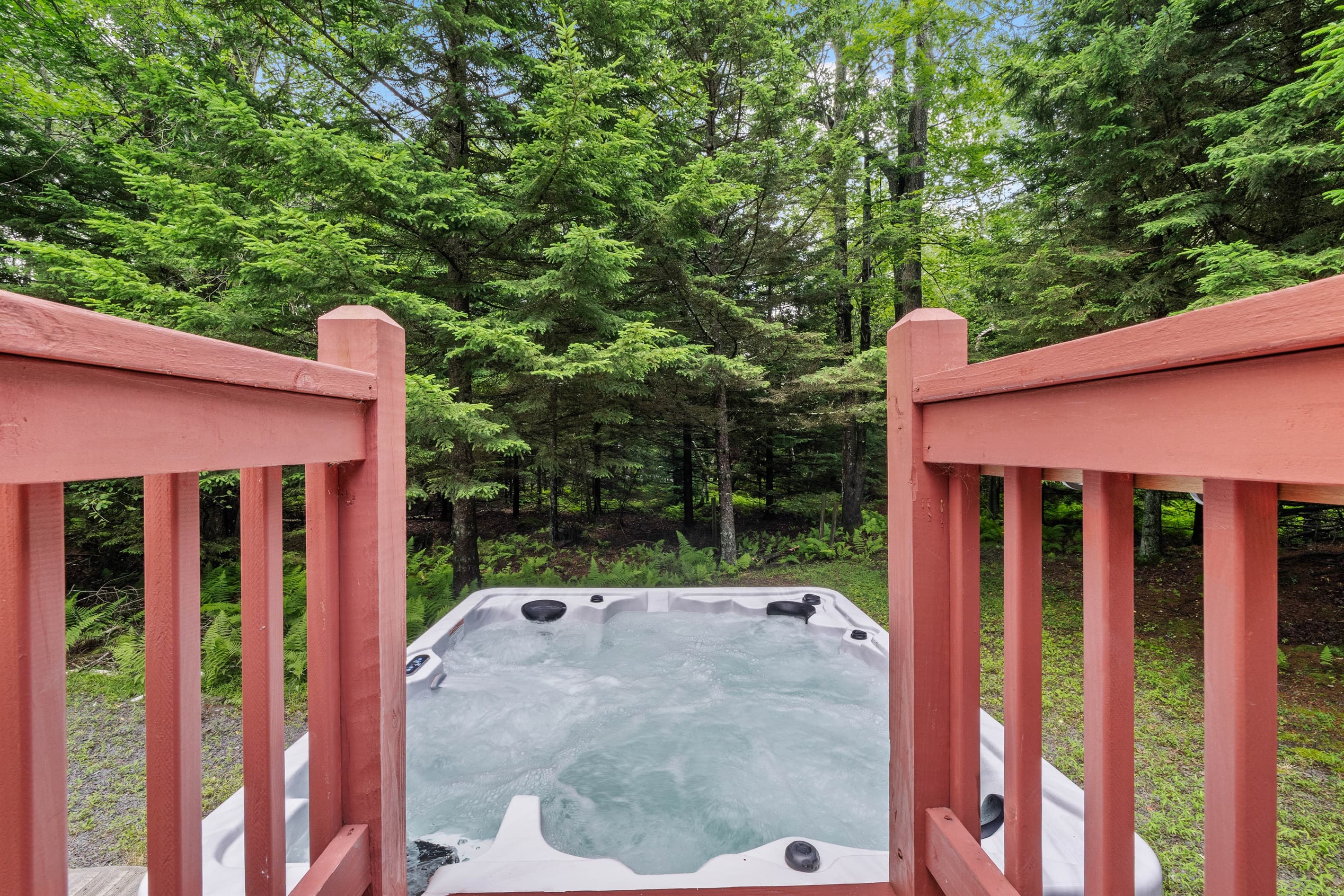 Backyard spa vibes—hot tub ready for relaxation any time of day