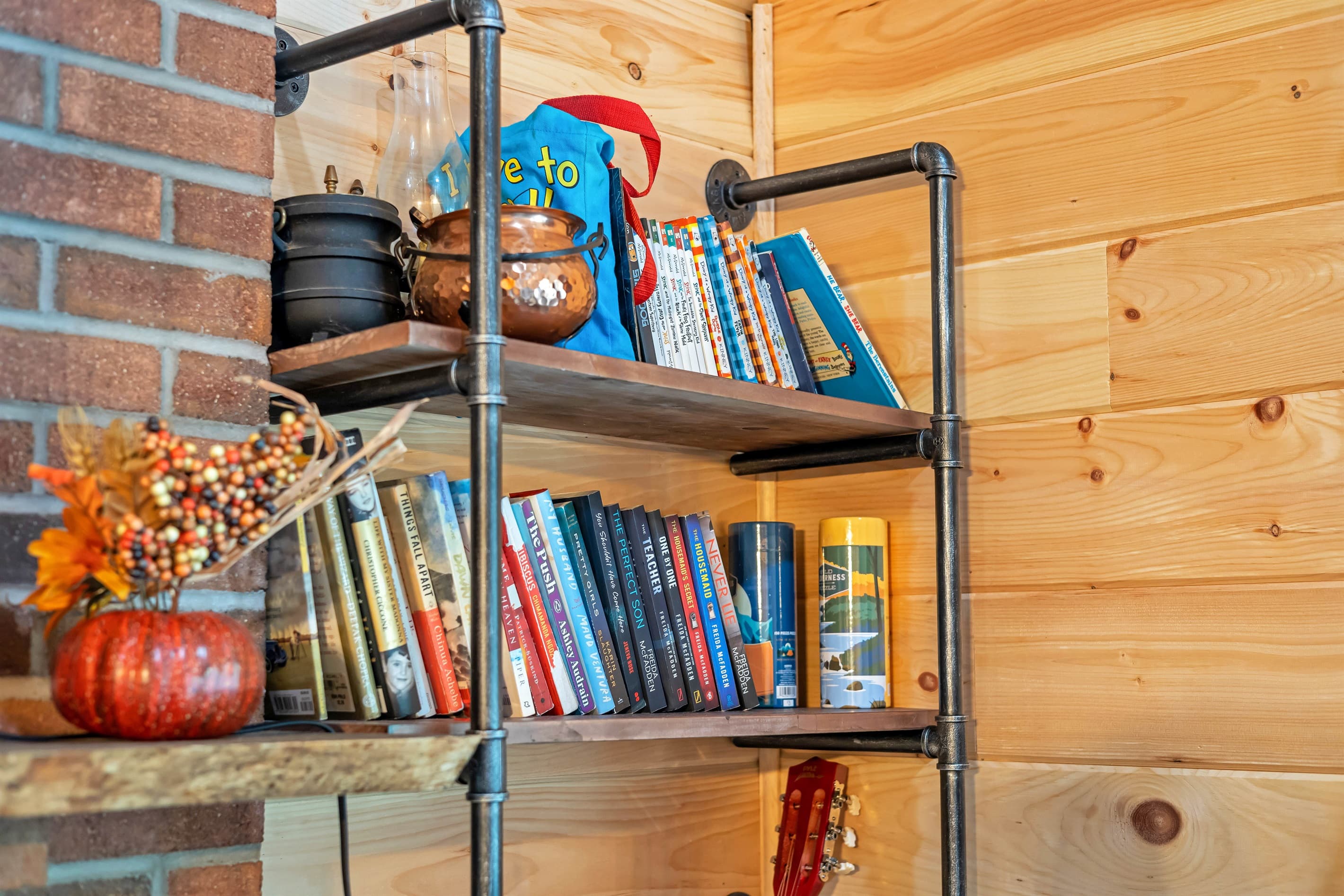 Games and books in the living room