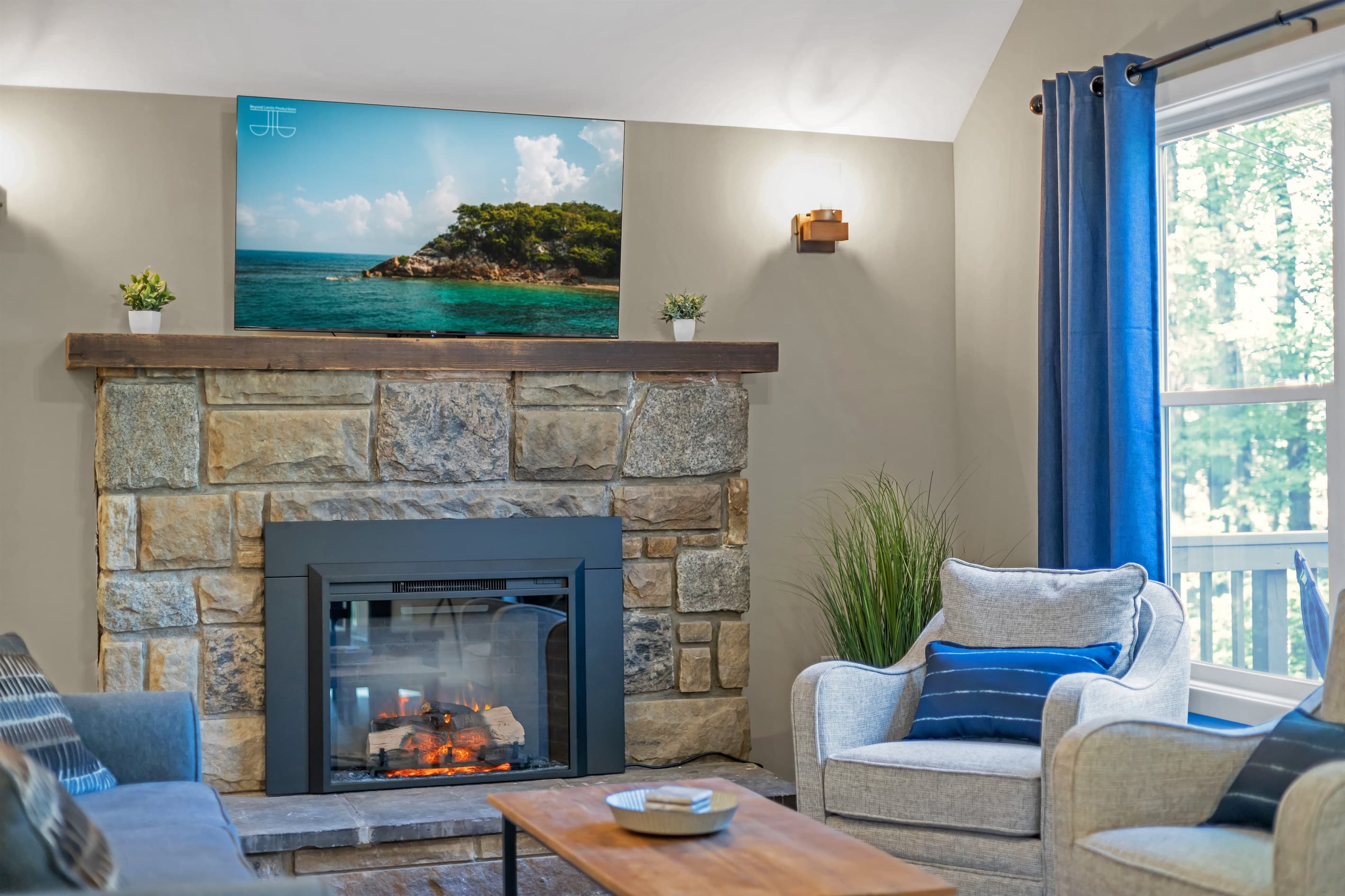 Tv and electric fireplace