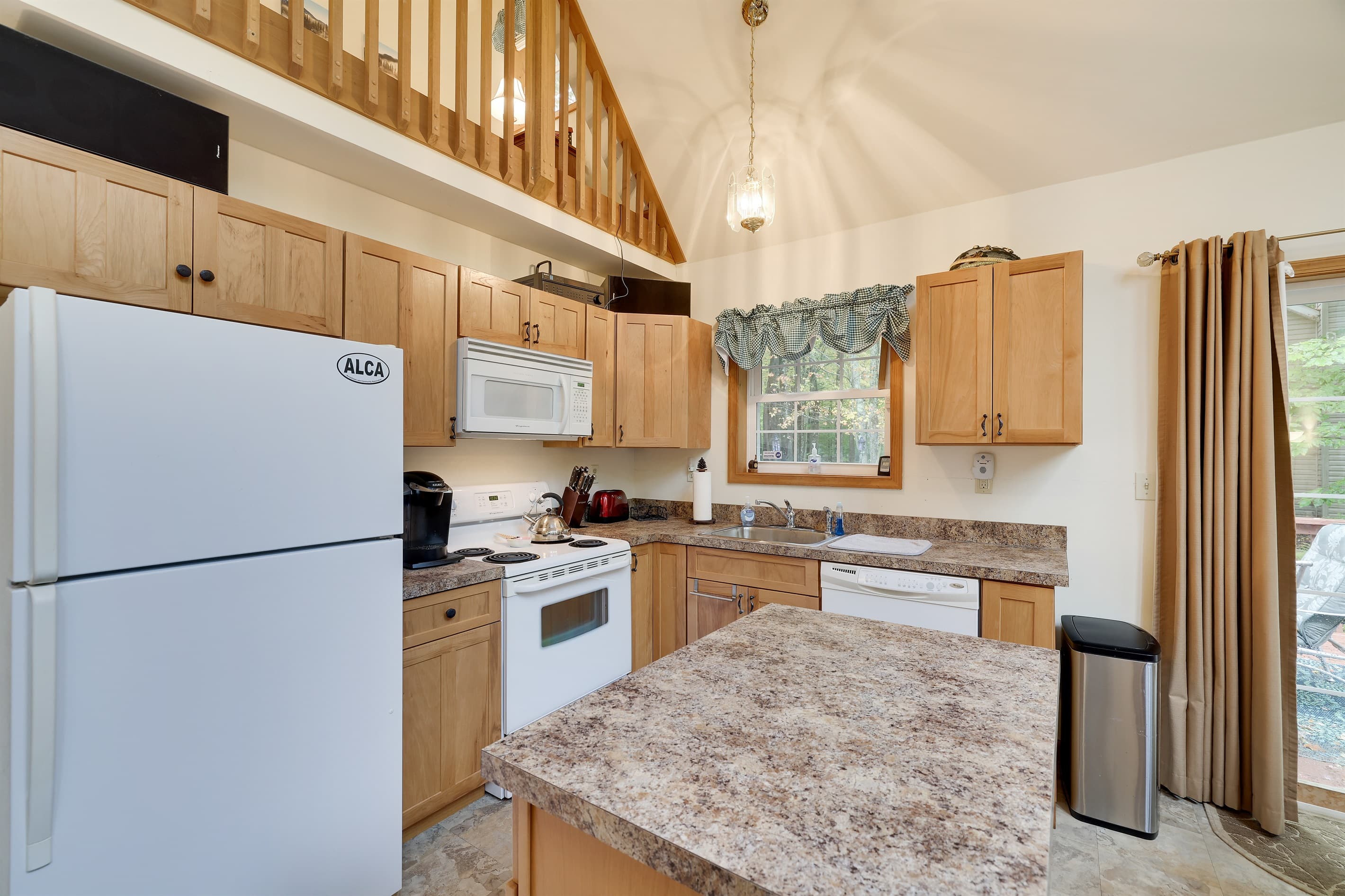 Fully stocked kitchen with island