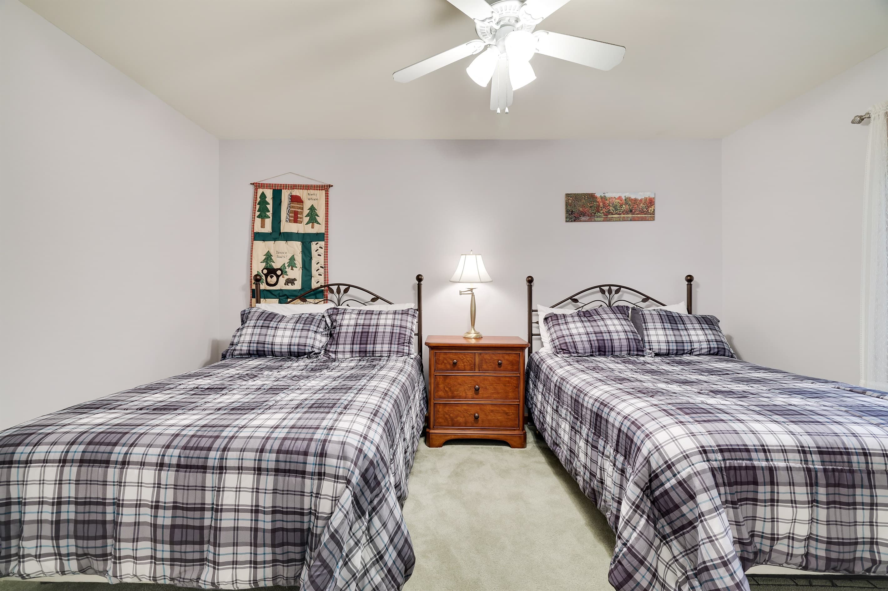 Bedroom #2 with two full beds