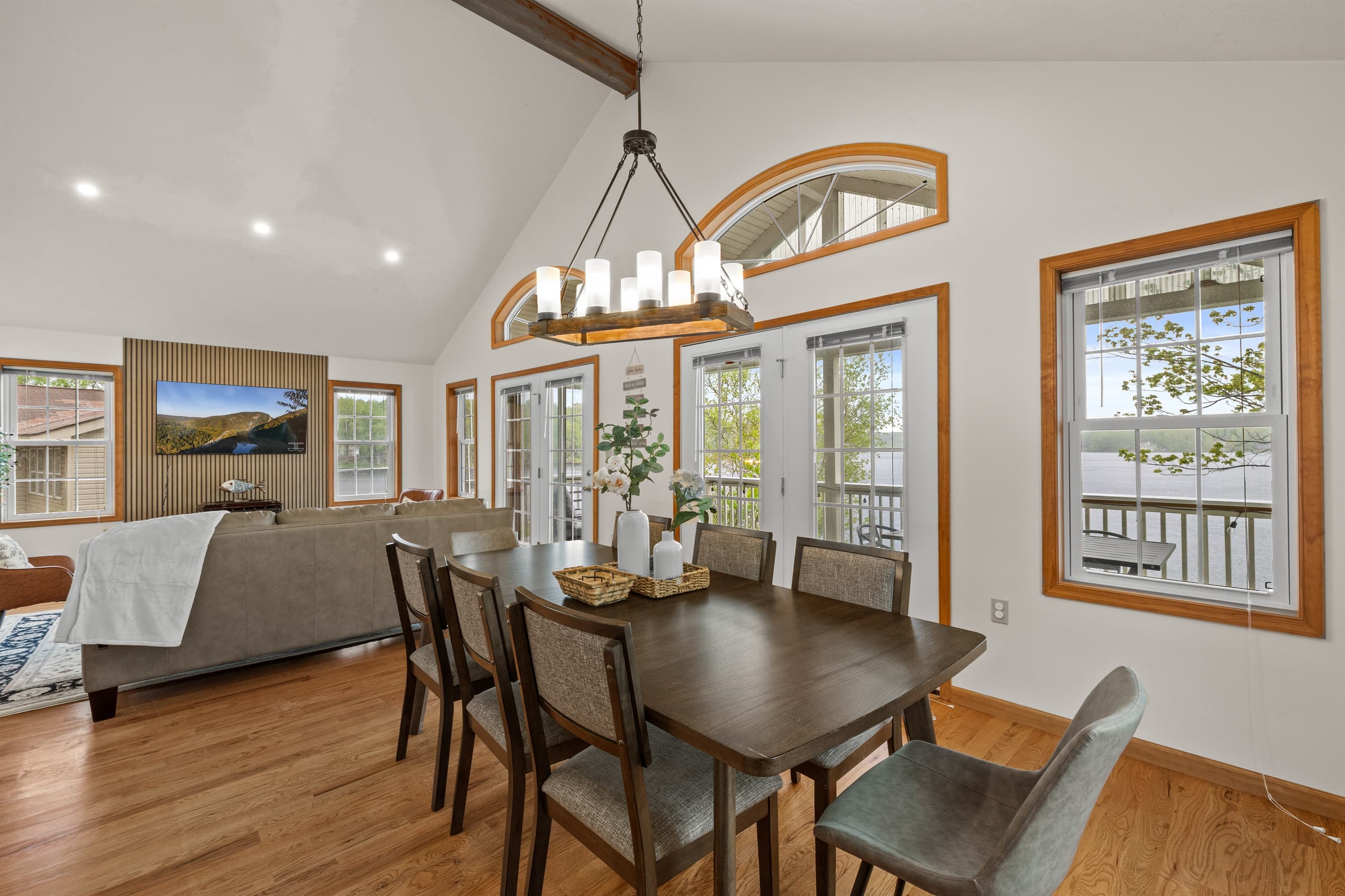 Spacious dining area with seating for 8—perfect for family meals and game nights.