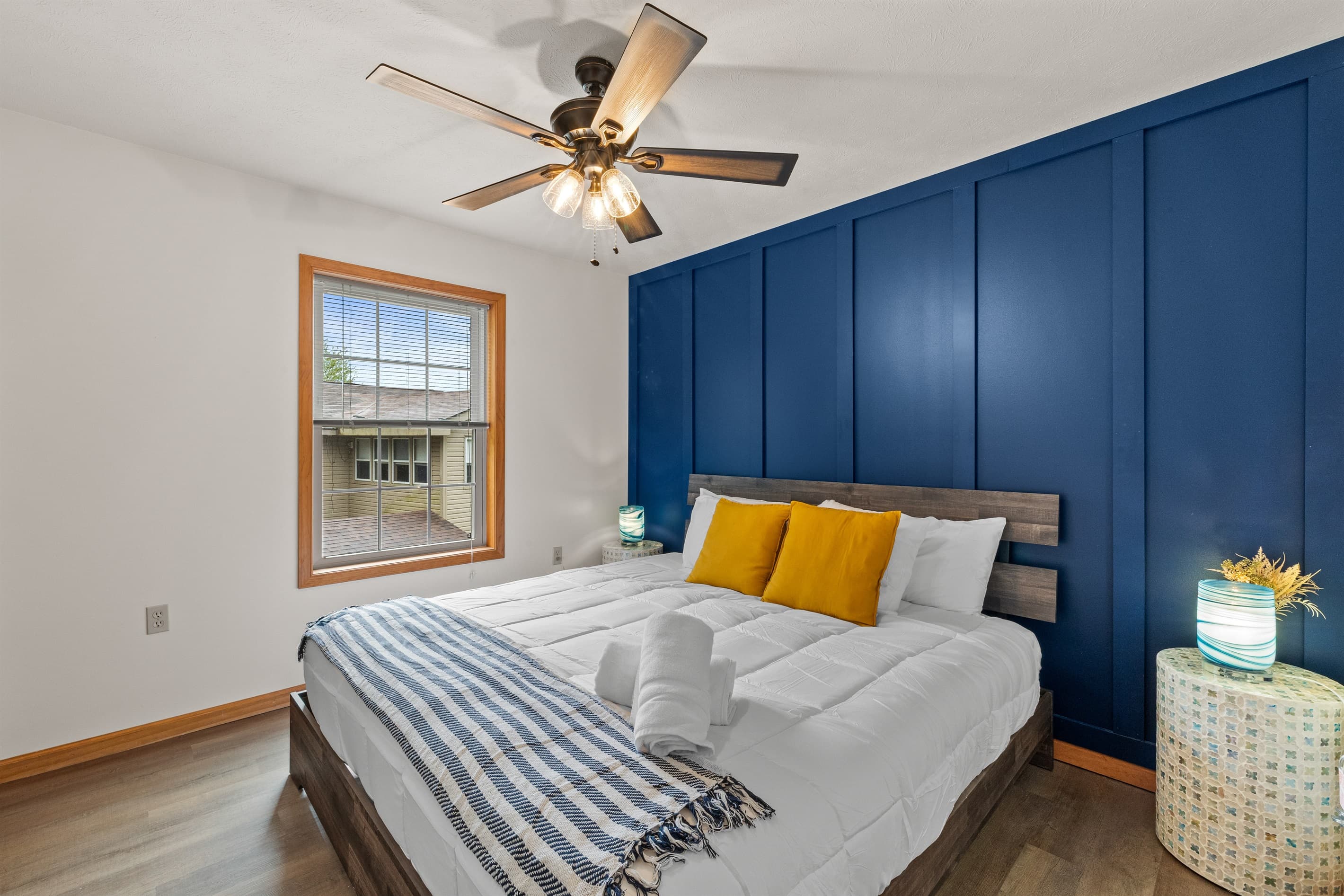 Bedroom with a king-size bed, designed for restful nights.