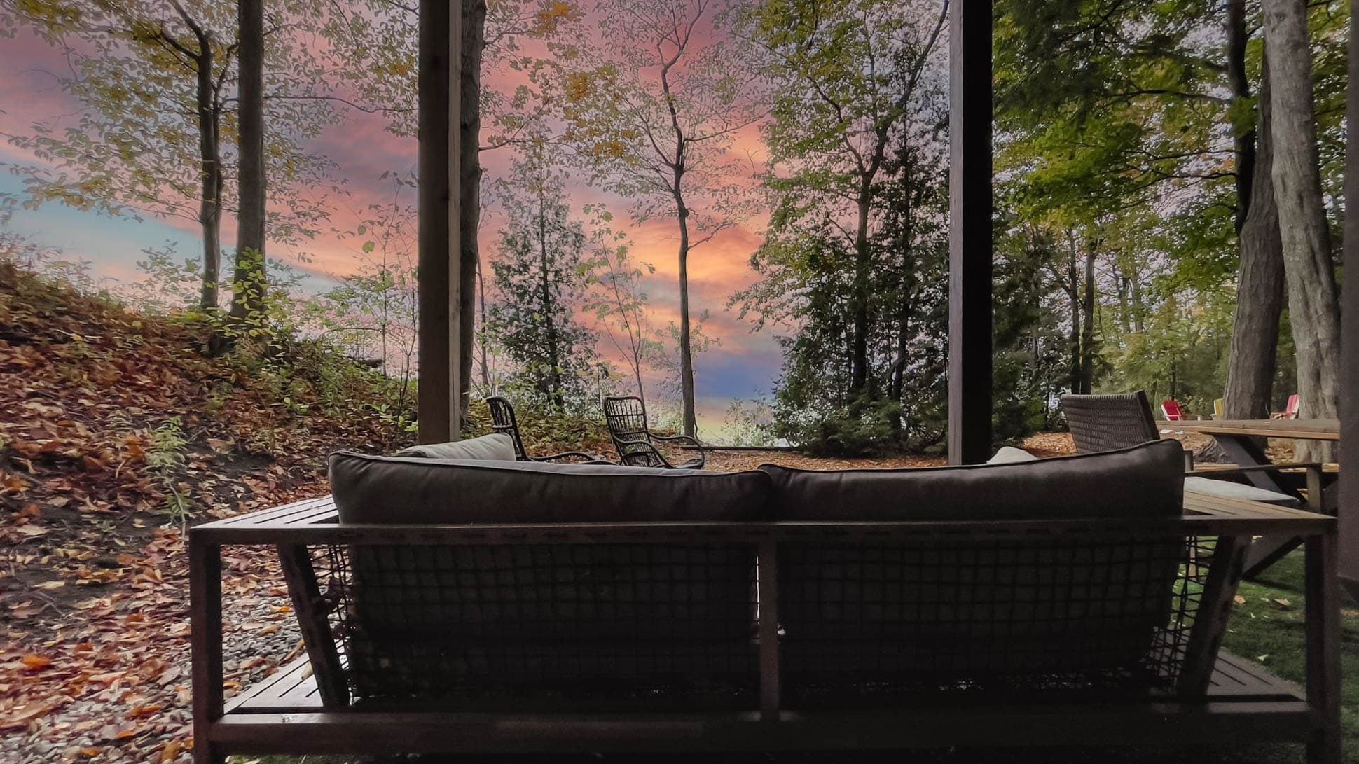 Or read a book/take a nap on the daybed...threre's also a hammock you can hang in the trees with views of the lake