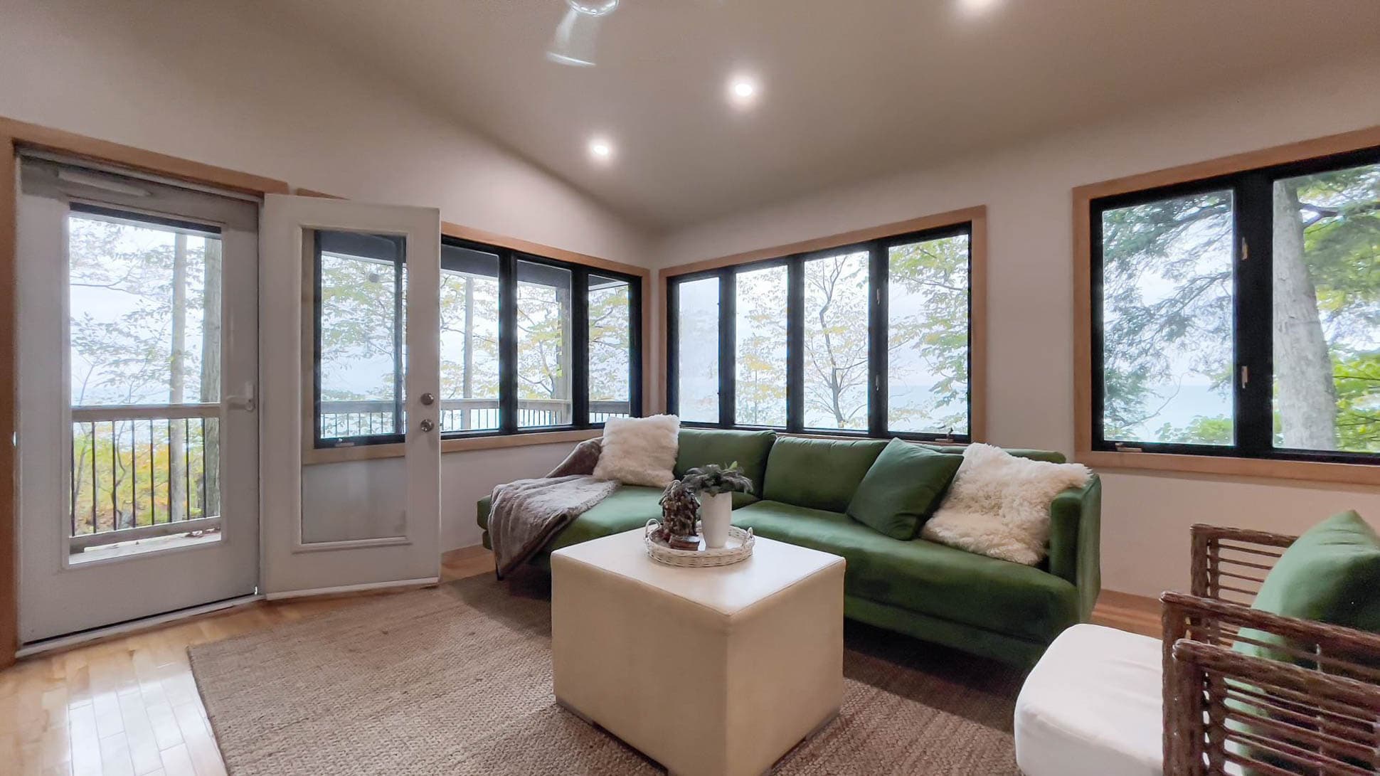 Cozy up in front of the fireplace - cuddler chaise