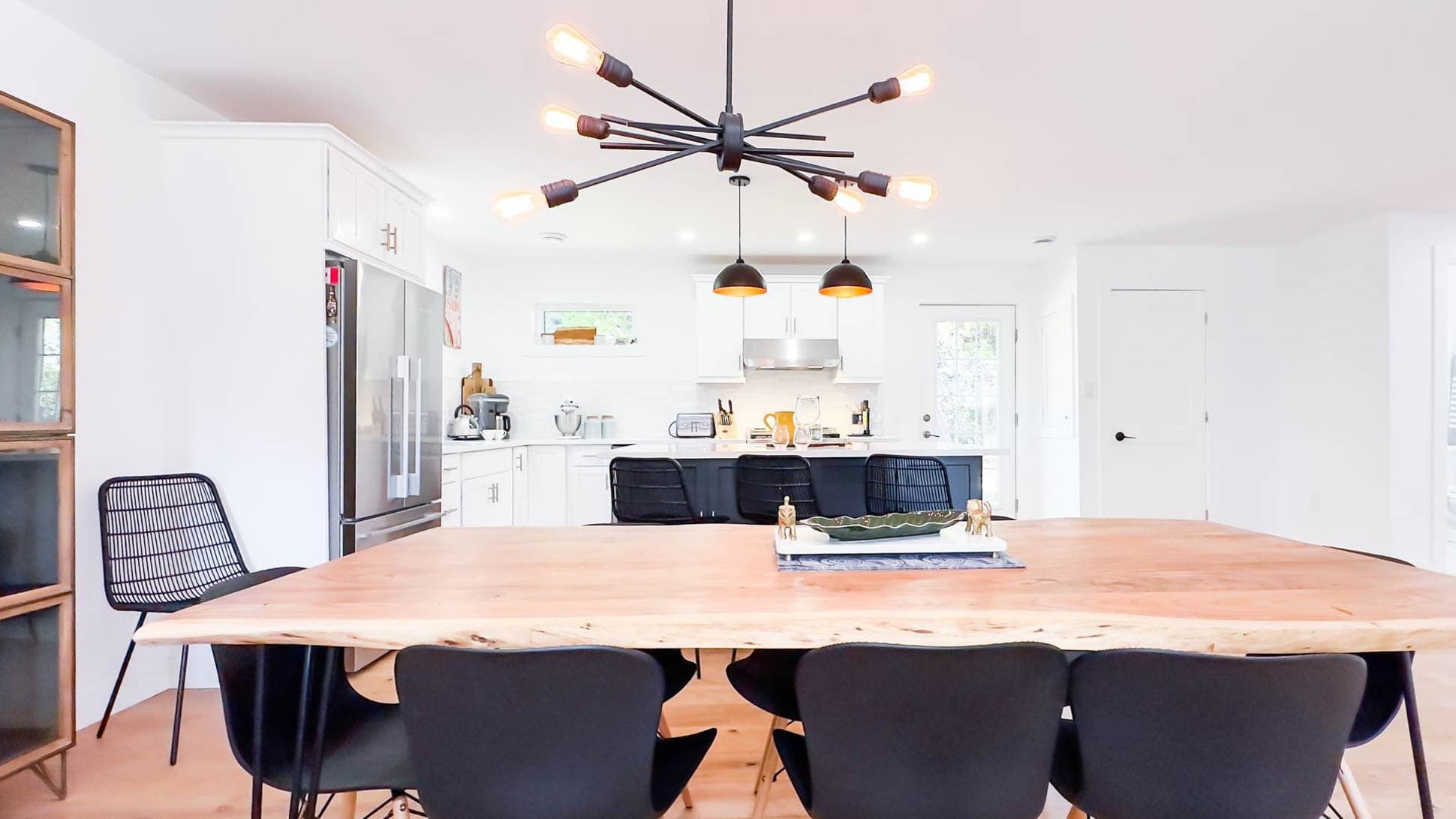 Share your favorite dishes at this beautiful live edge table