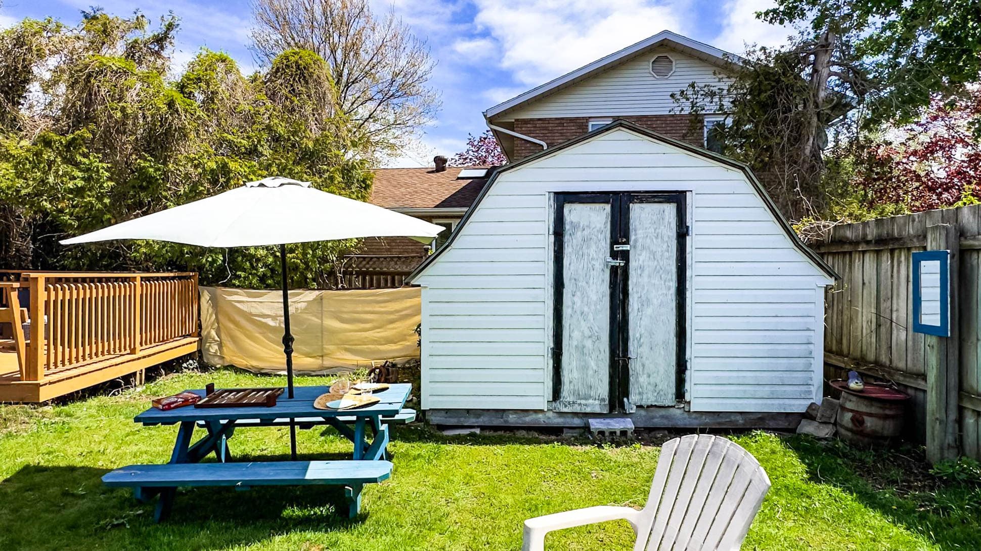 Shaded and serene. Perfect for afternoon chats or lakeside lunches.