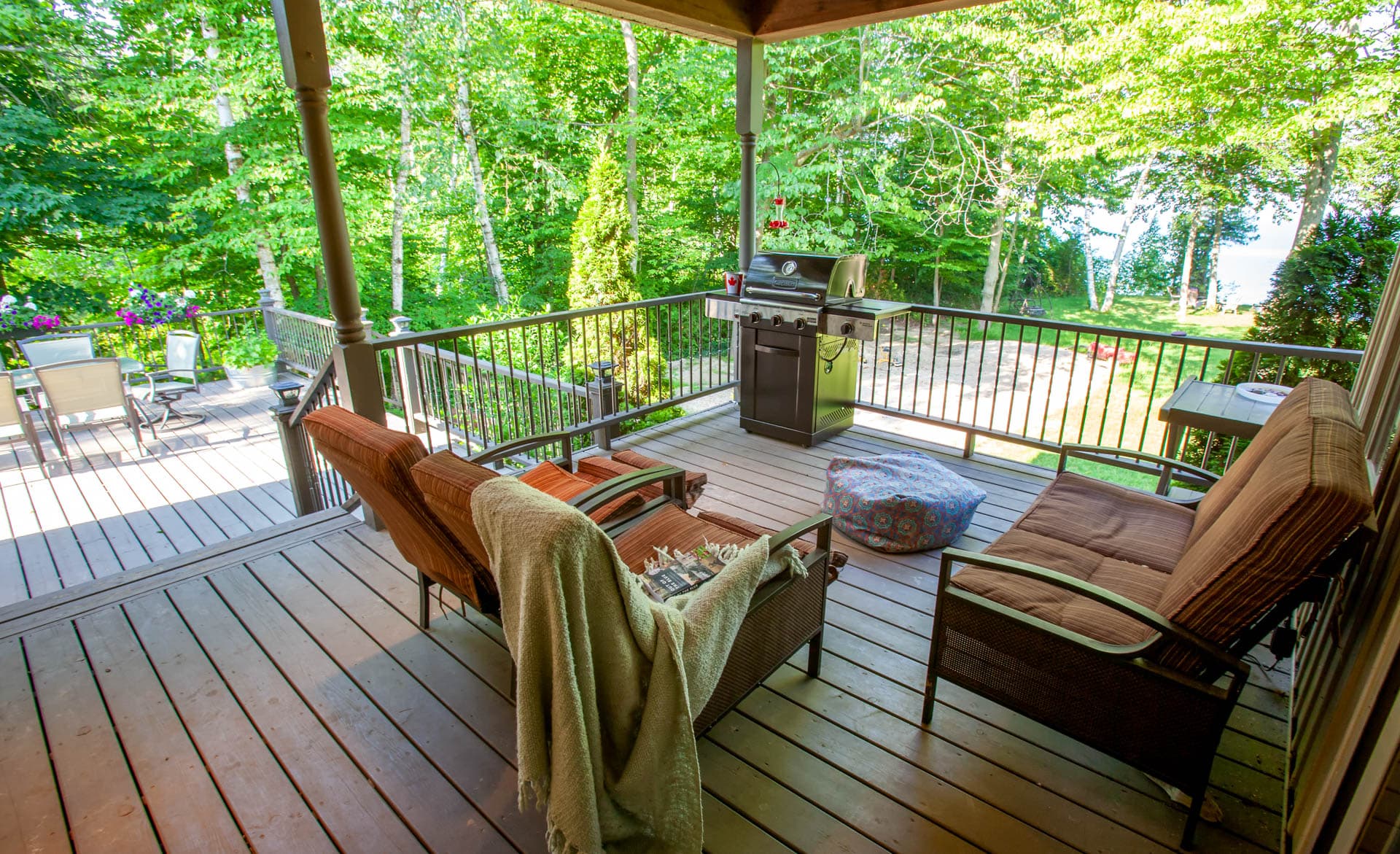 Lounge area on the porch with views