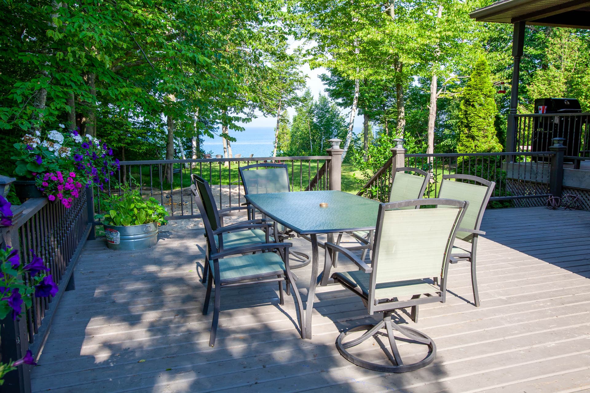 Dine on the porch with amazing views