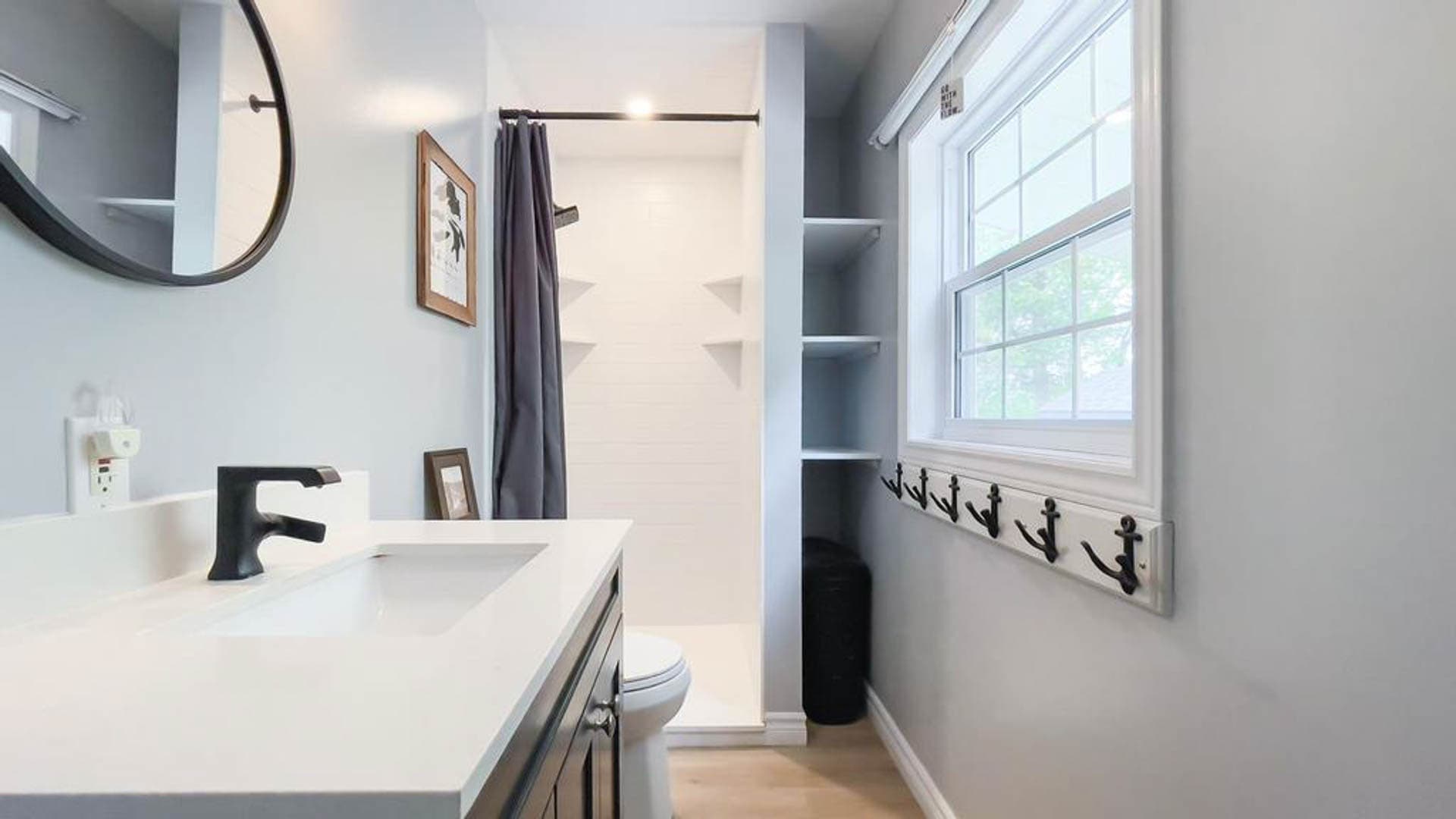 3 piece washroom is off of the kitchen