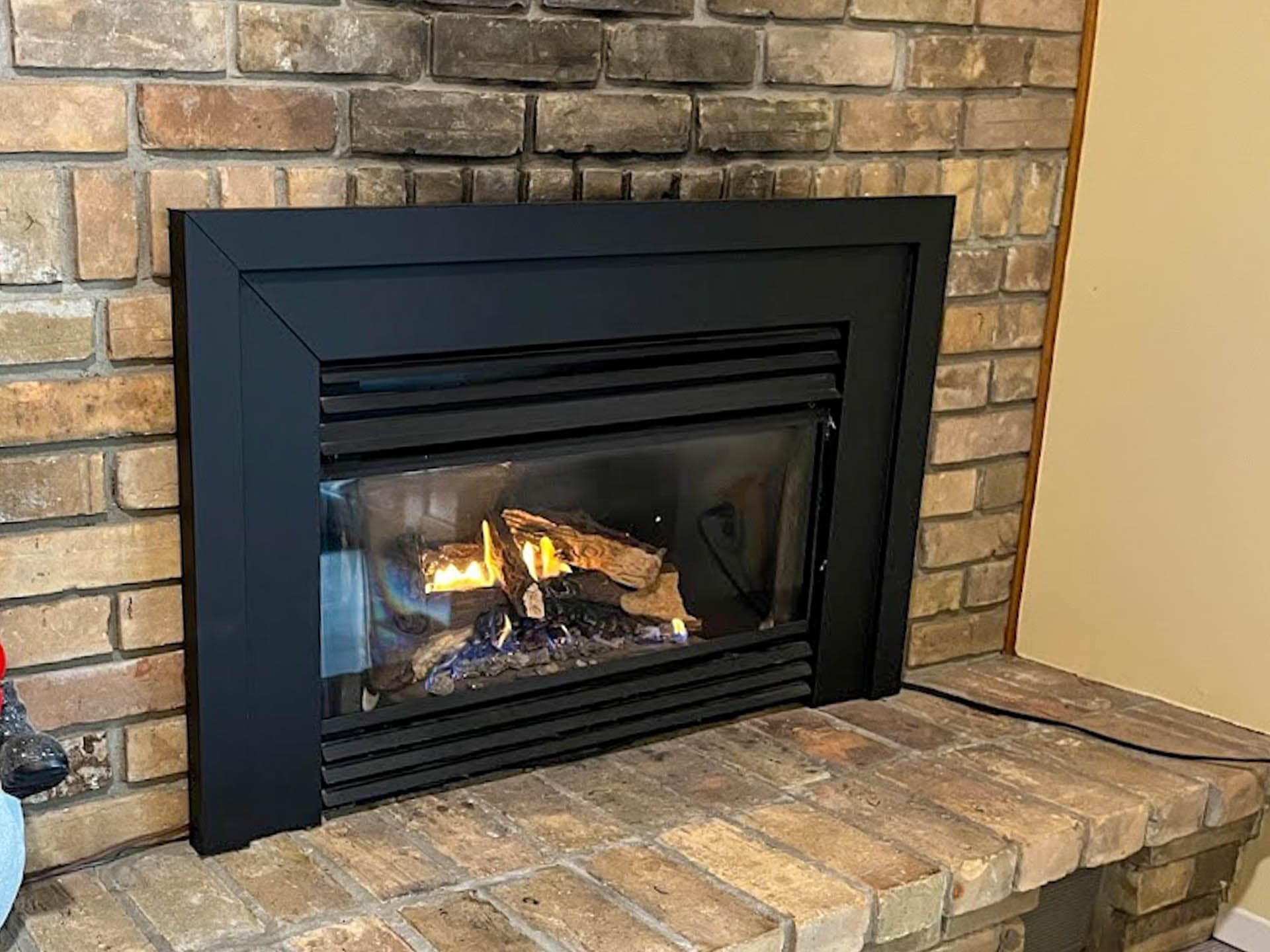 Cozy up by the fireplace