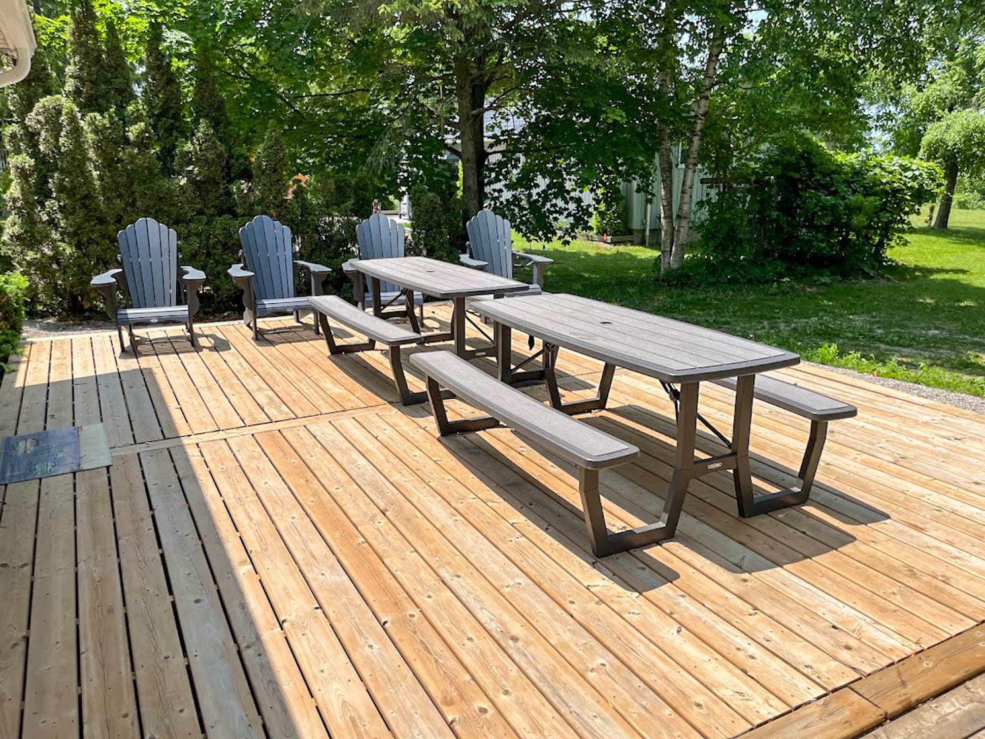 Updated deck in the backyard
