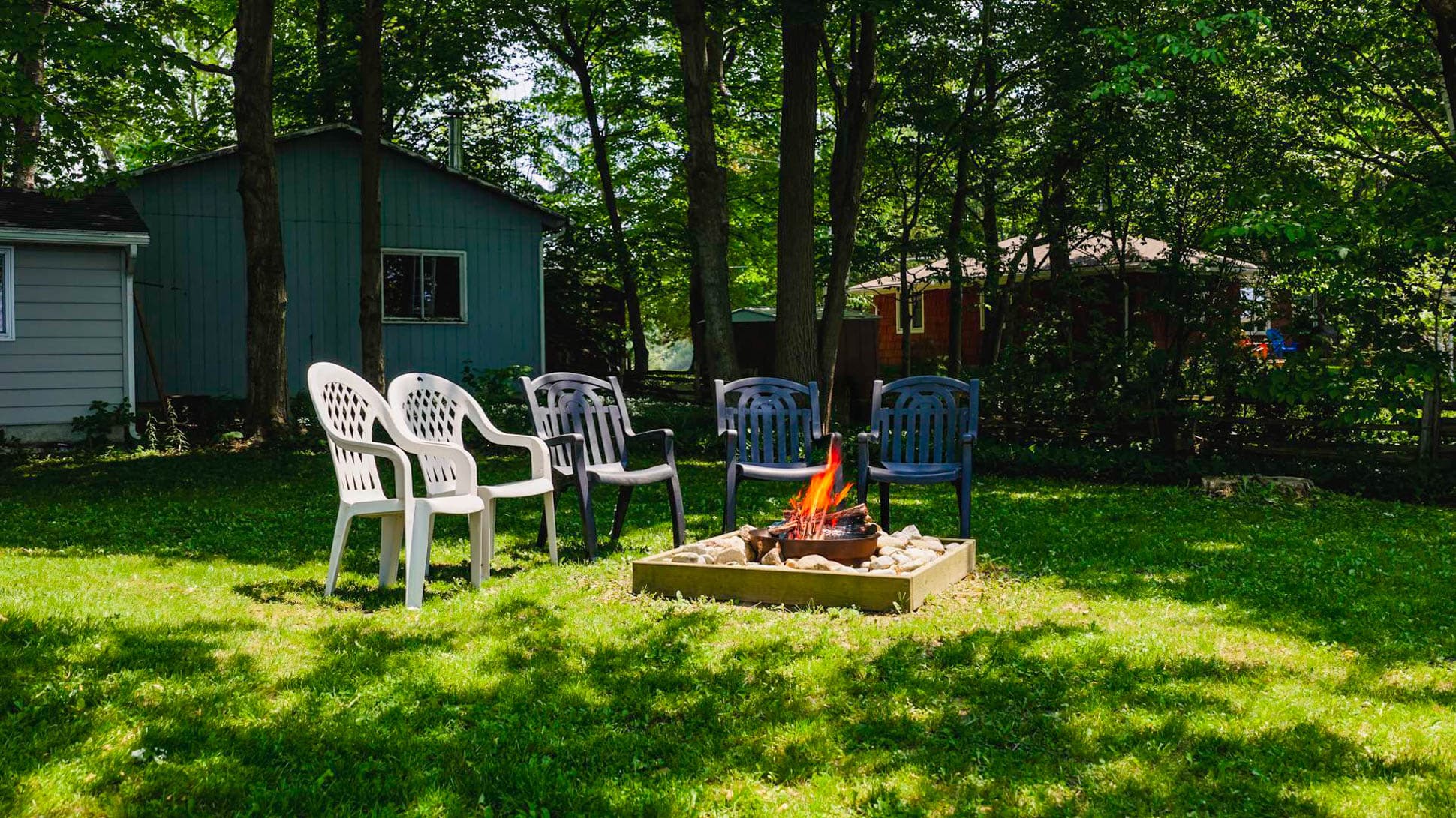 Golden hour magic is best enjoyed fireside.