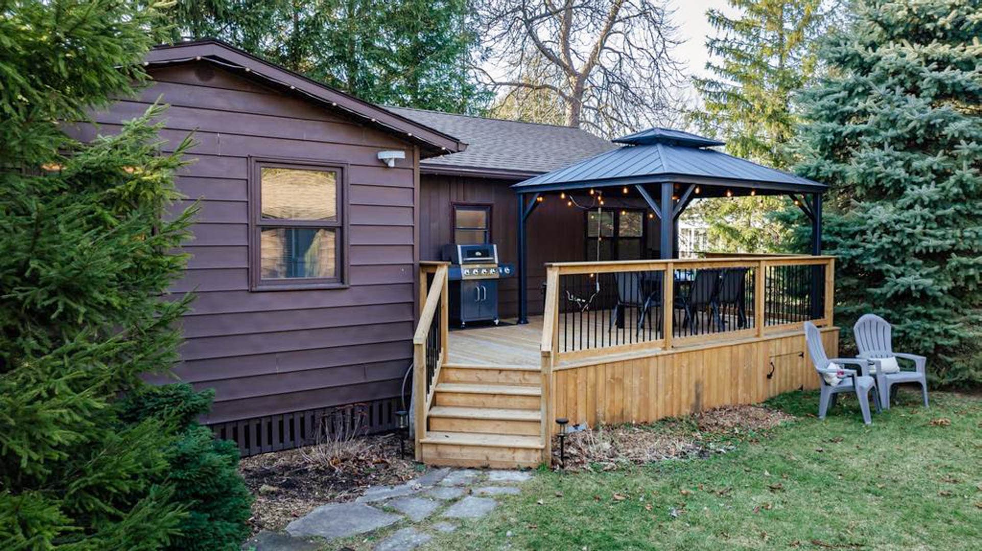 Experience the beauty of nature from our serene cottage deck