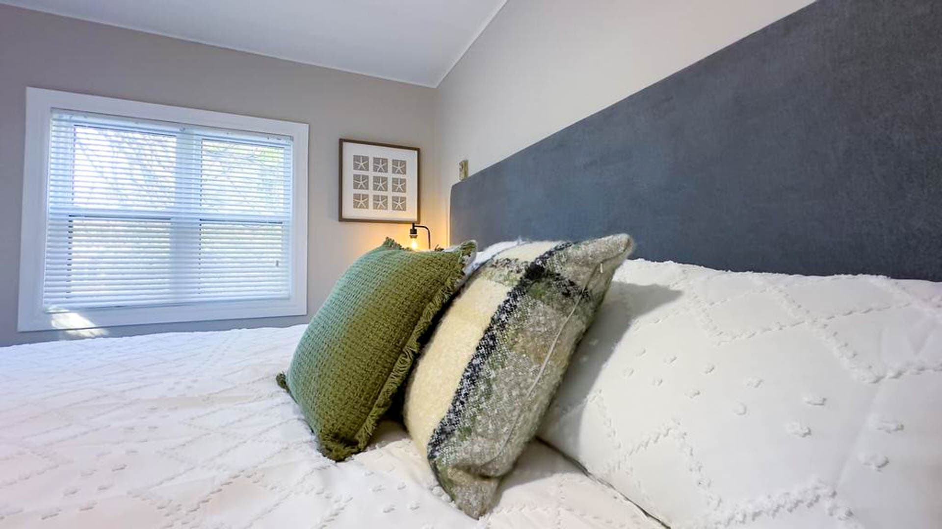 Sleep soundly in our cozy, king-size bed