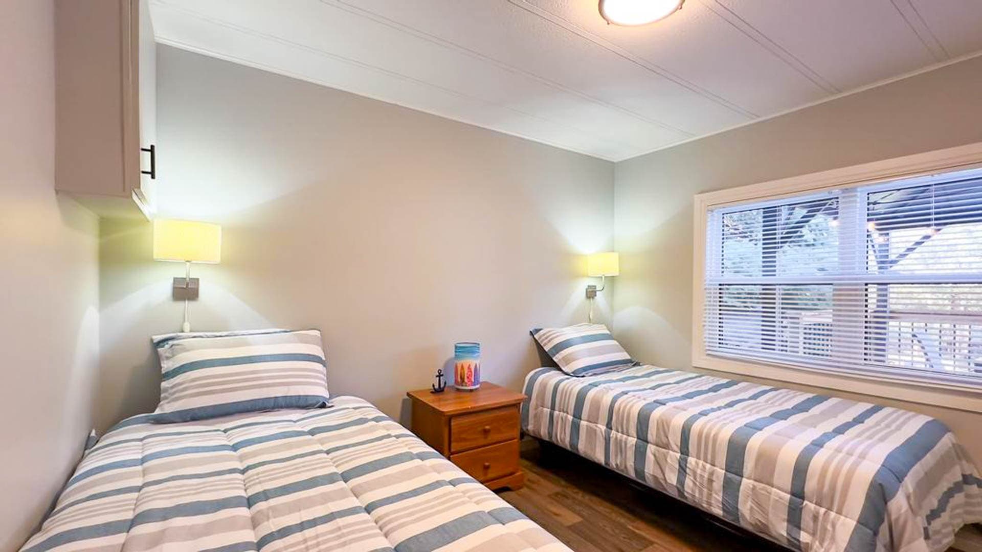 Bedroom 3 has two comfortable single beds