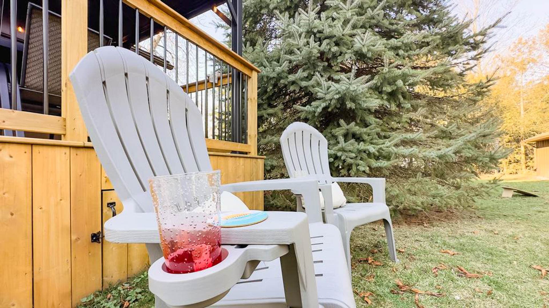 Relax by the firepit with a drink in hand