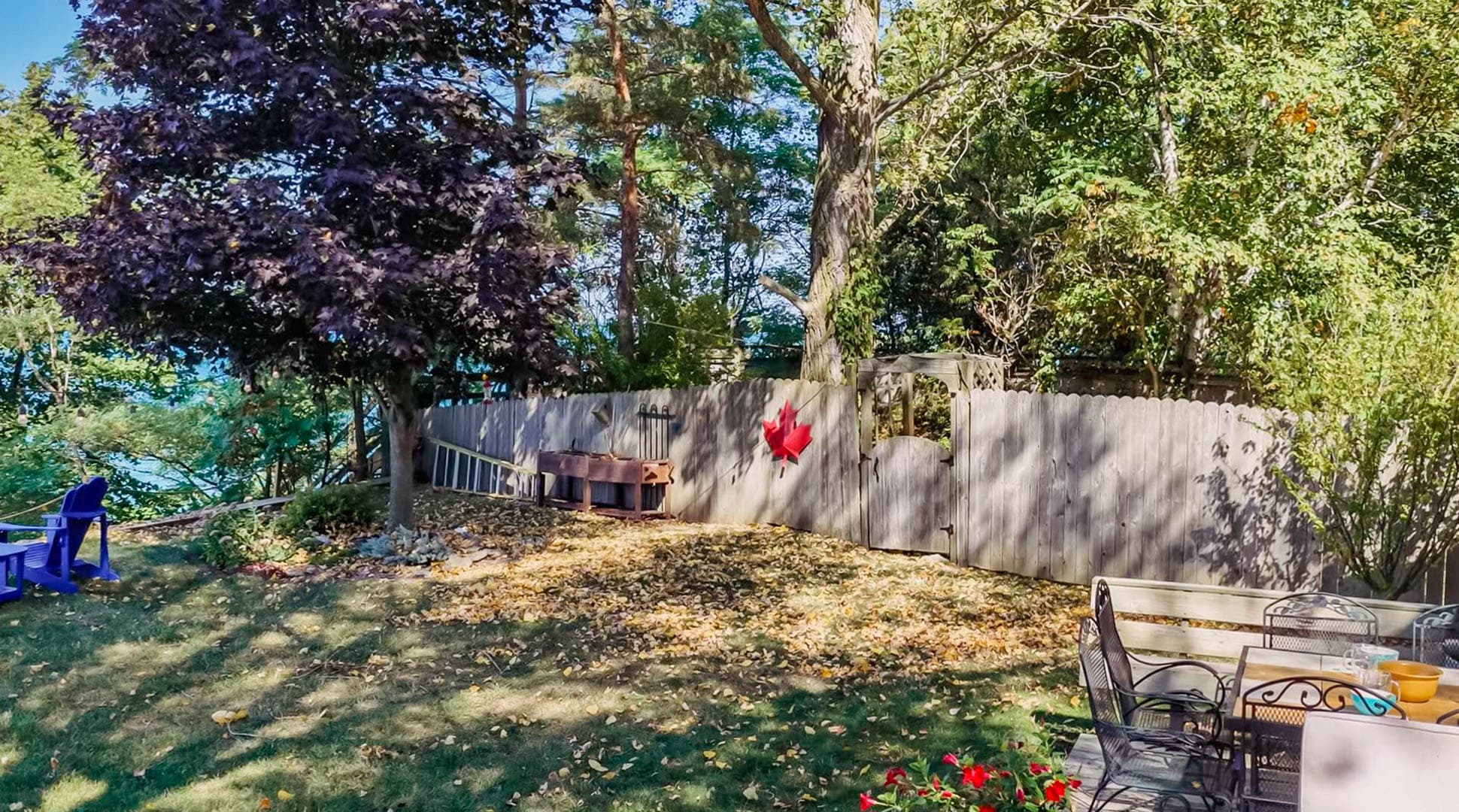 Backyard leads straight to semi-private lake access