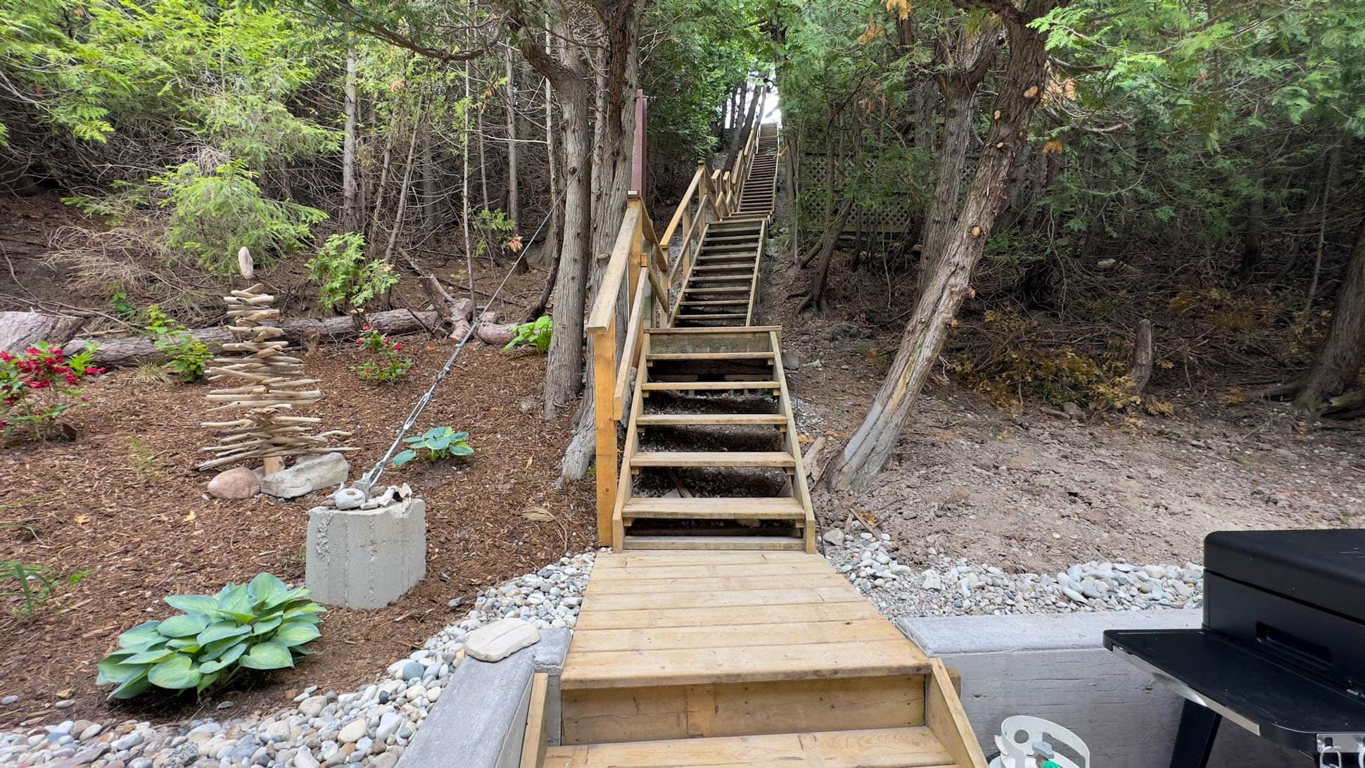 Steps down to the Cottage