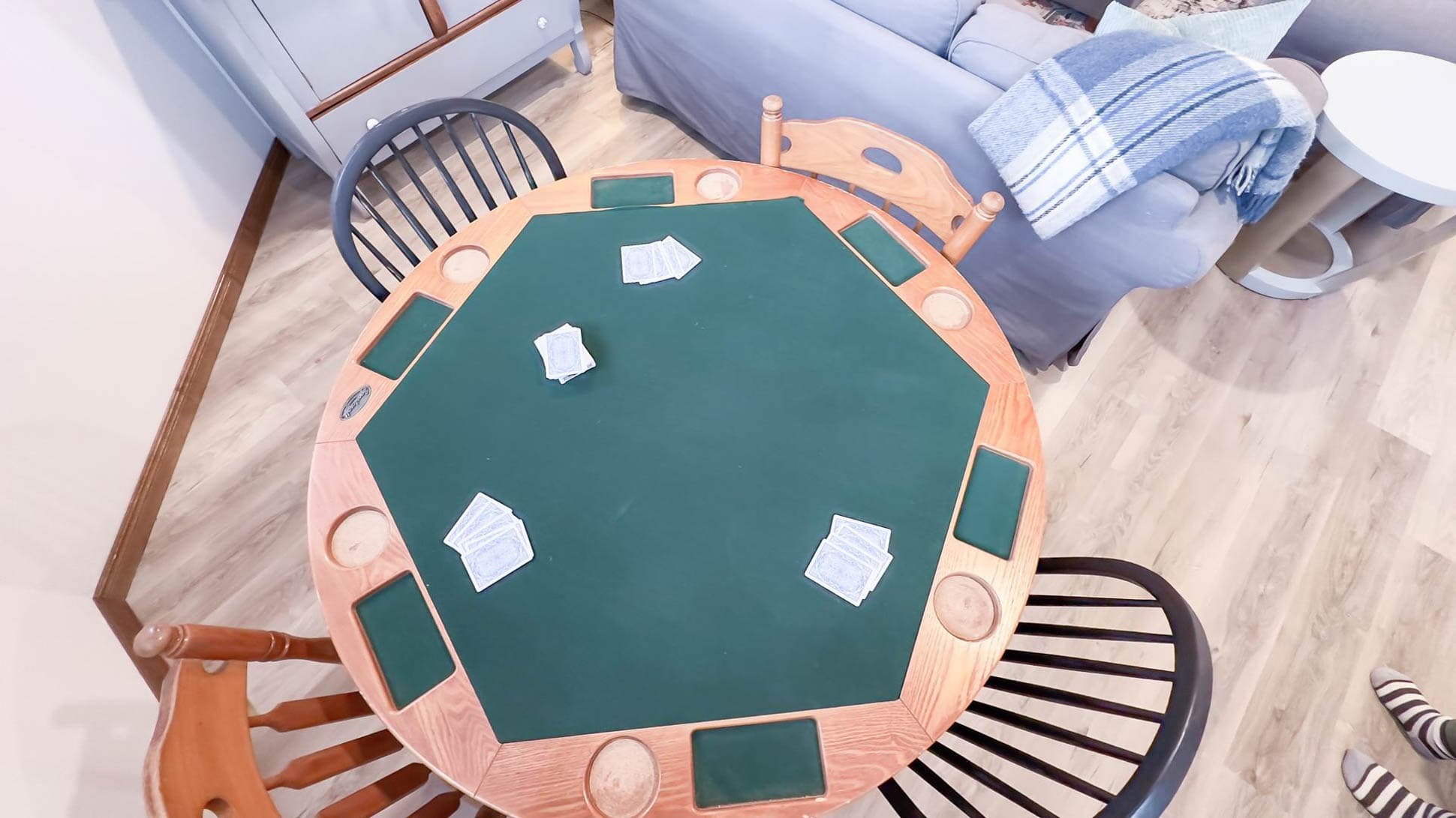 Poker Table off to the side of the Rec room