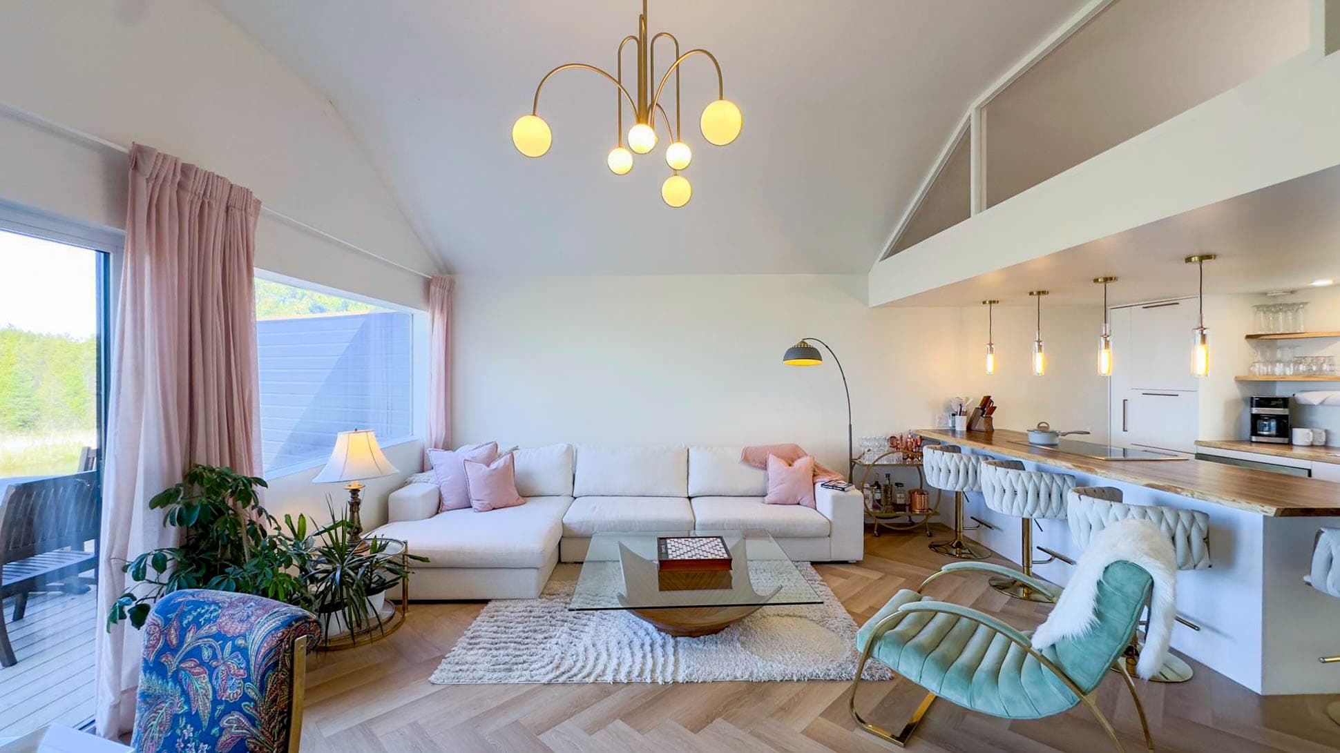 Kick back in the cozy living room