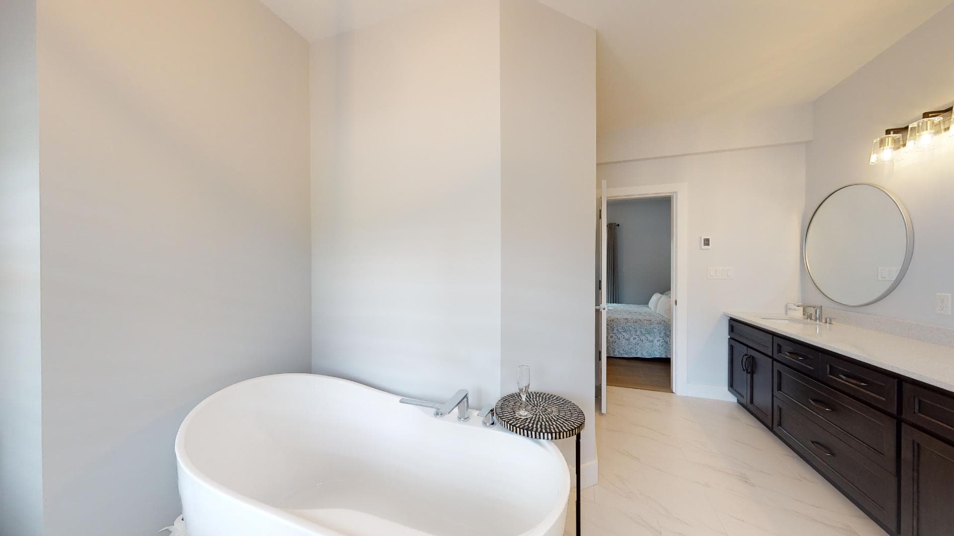 Luxury soaker tub to ease away the stress of your day