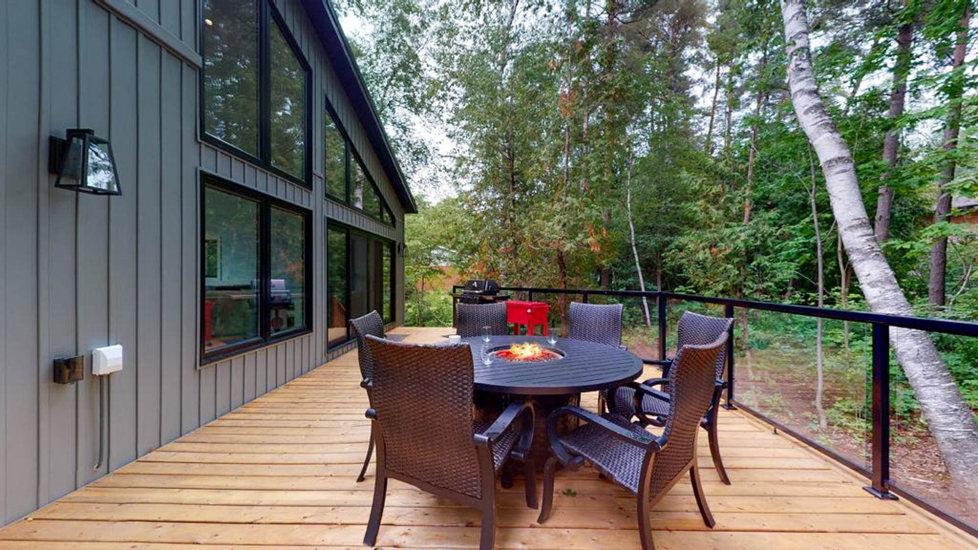 Gather around the fire table on cooler nights