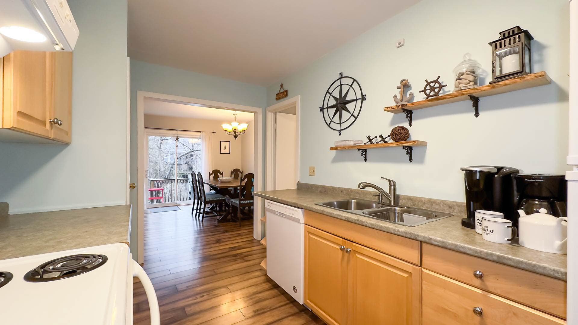 I love a Galley kitchen - separate but still a part of the action