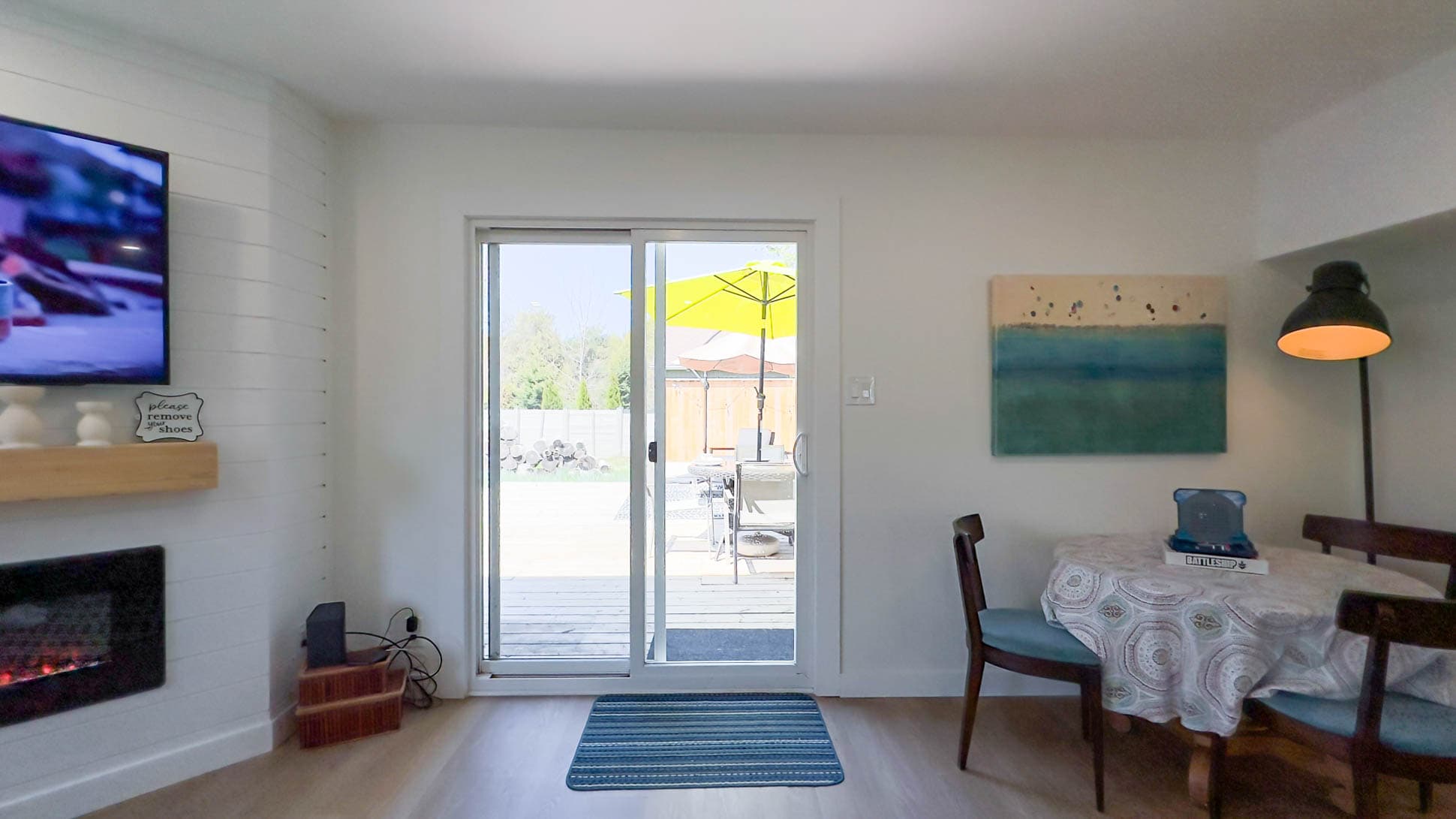 Living room leads right out to the patio